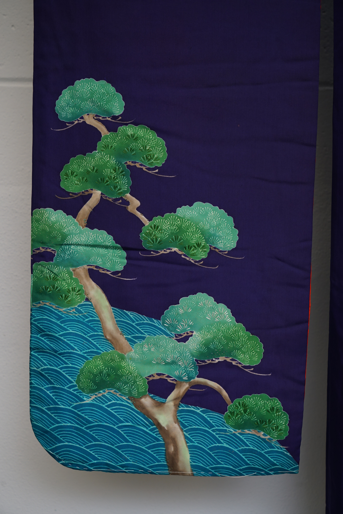 Circa 1910s Antique Handwoven Silk Formal Crested Furisode Kimono