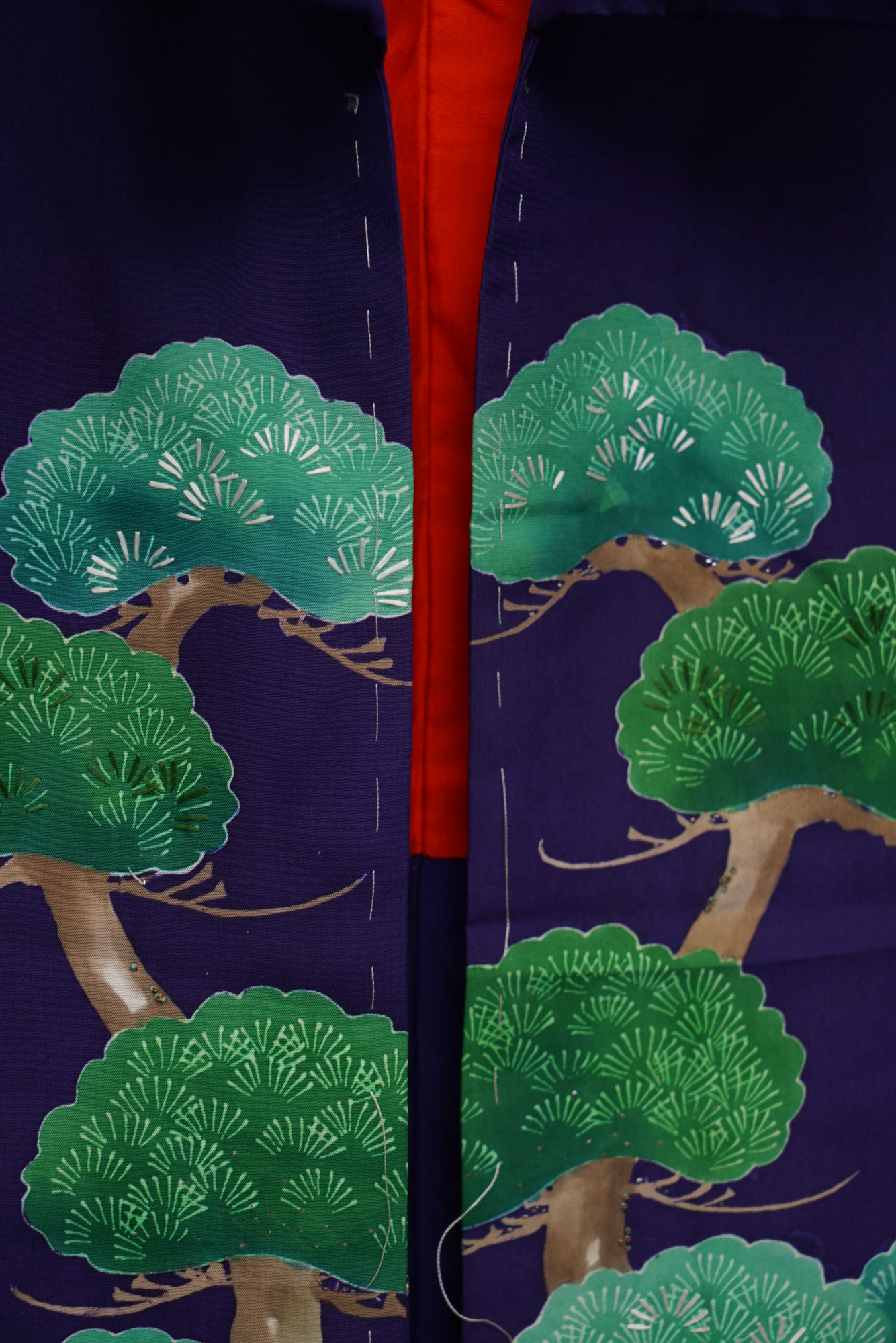 Circa 1910s Antique Handwoven Silk Formal Crested Furisode Kimono