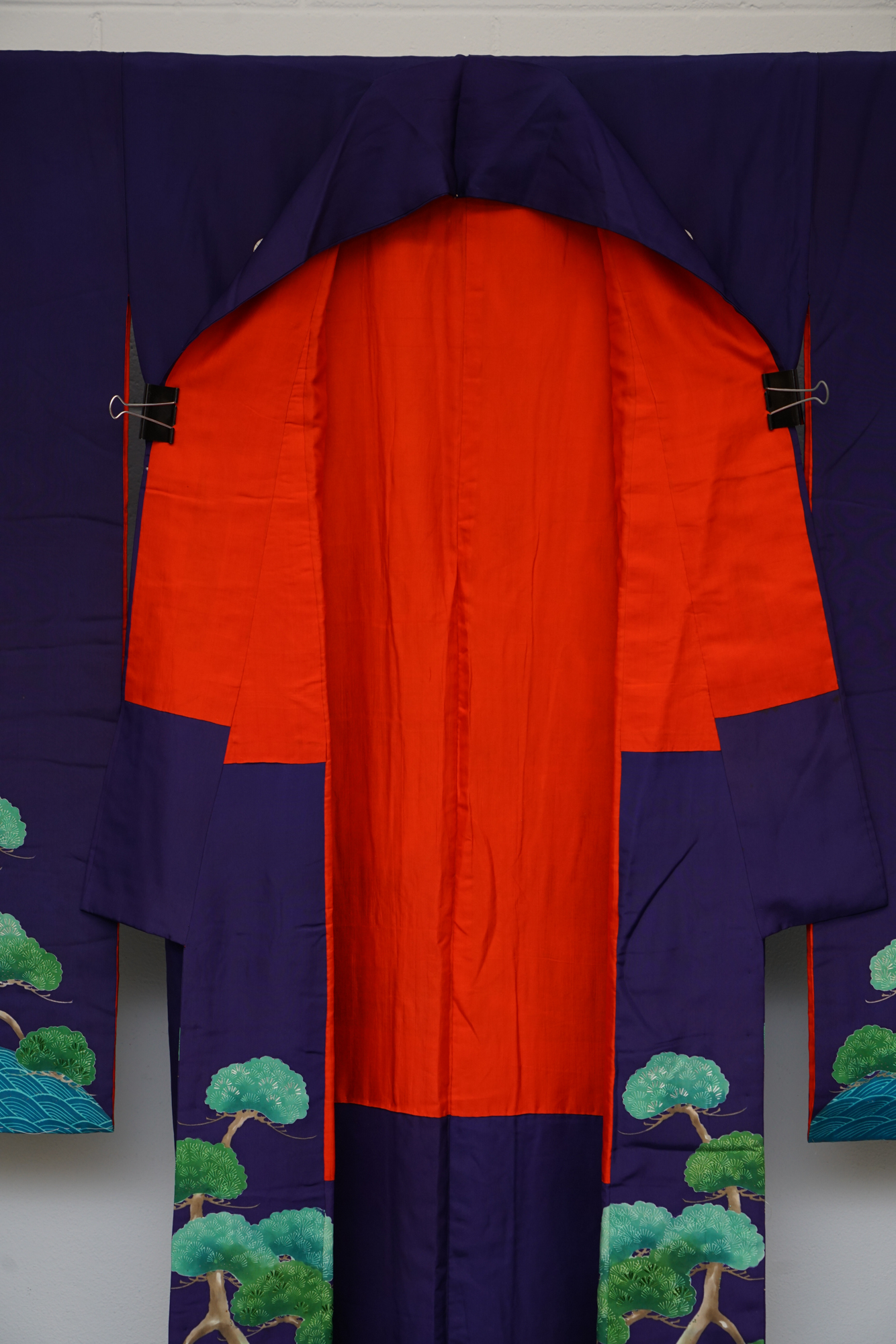 Circa 1910s Antique Handwoven Silk Formal Crested Furisode Kimono