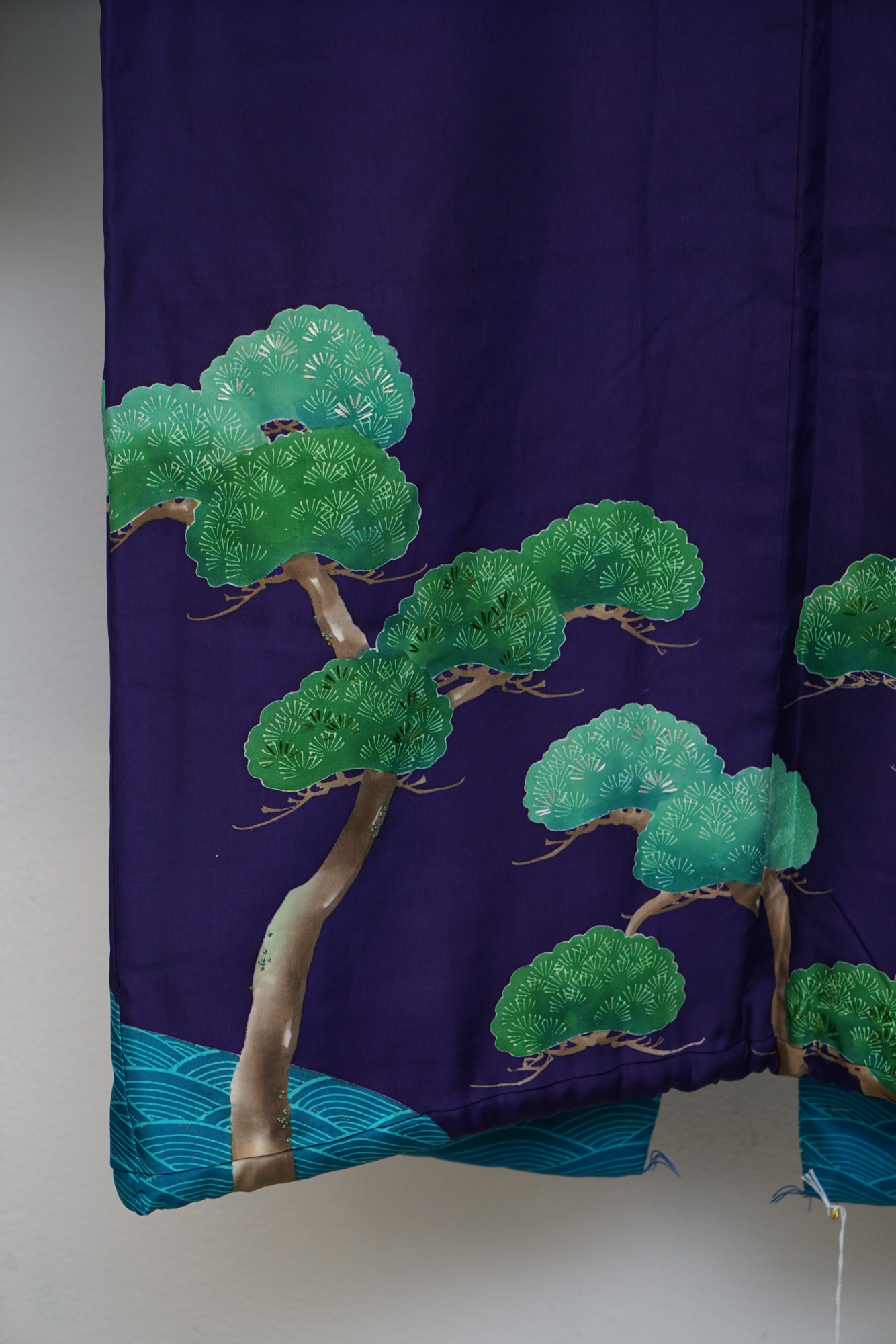 Circa 1910s Antique Handwoven Silk Formal Crested Furisode Kimono