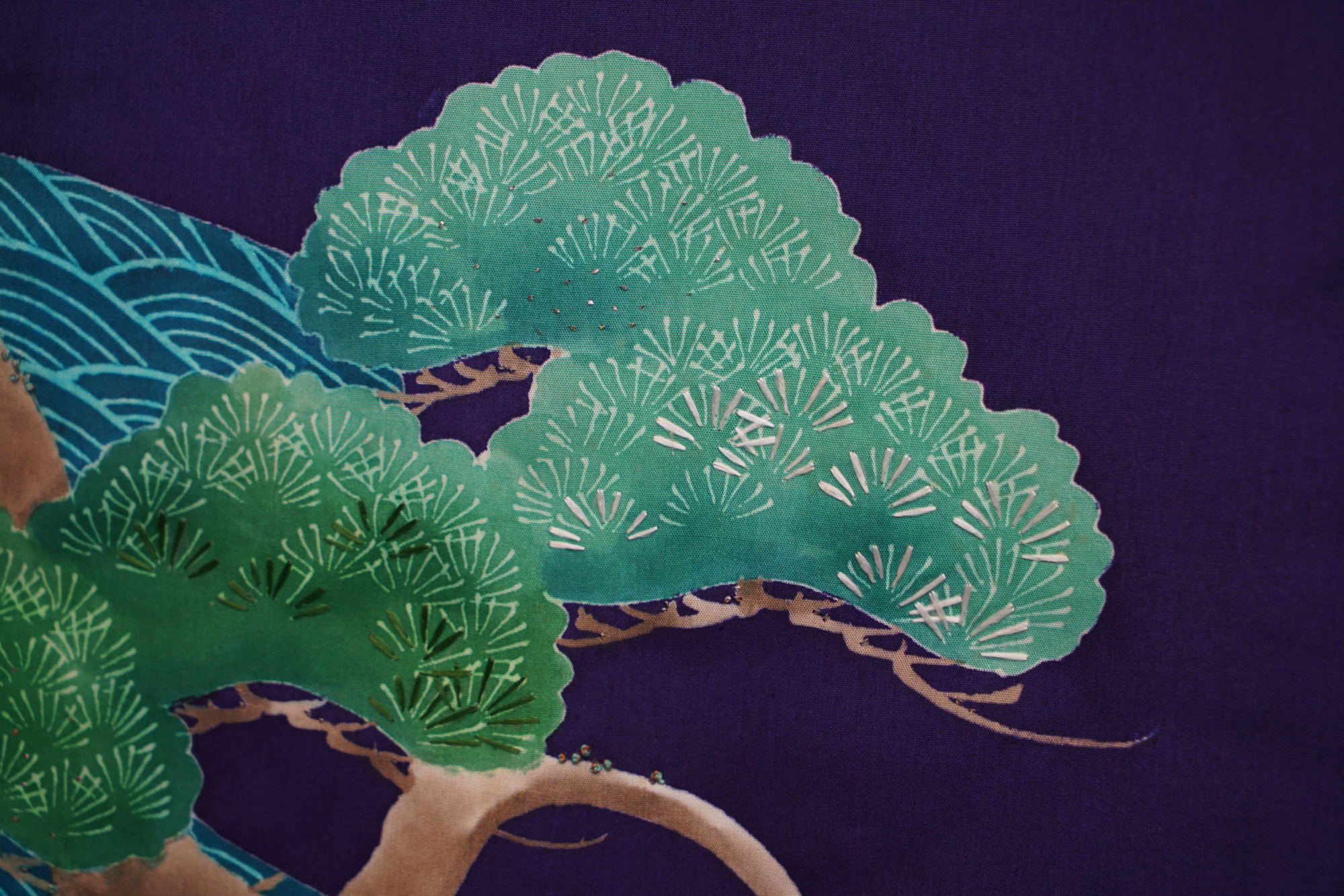 Circa 1910s Antique Handwoven Silk Formal Crested Furisode Kimono