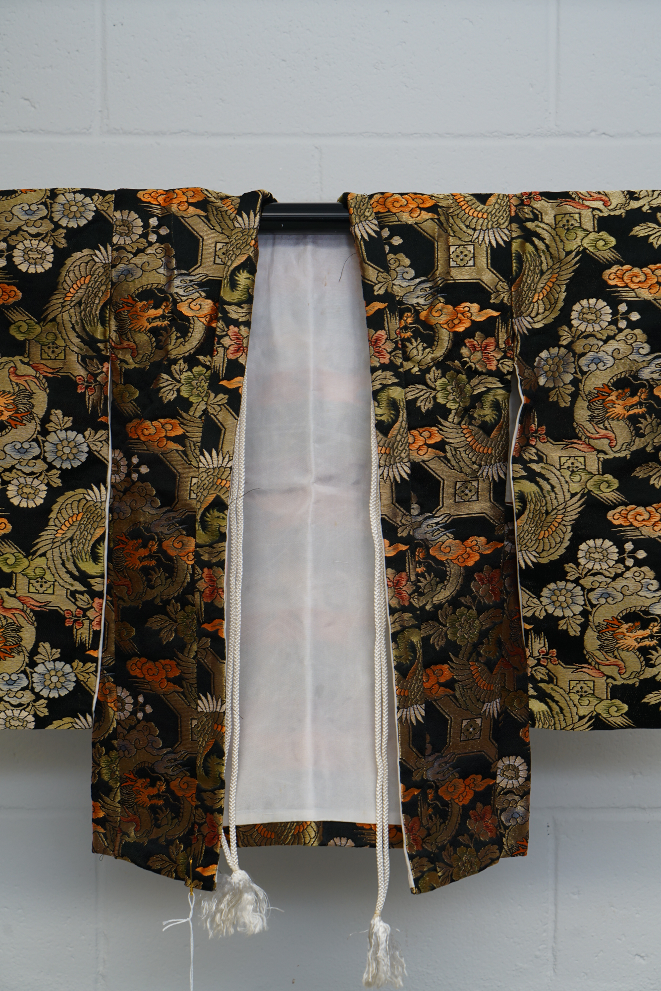 Child's Circa 1950 Vintage Handwoven Silk Brocade Ceremonial Haori Jacket