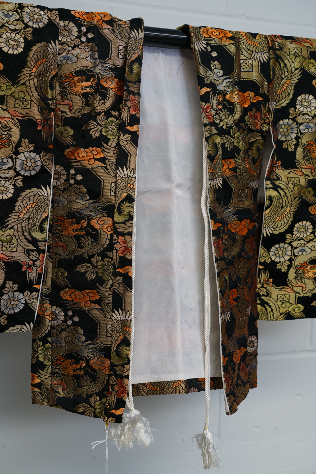 Child's Circa 1950 Vintage Handwoven Silk Brocade Ceremonial Haori Jacket