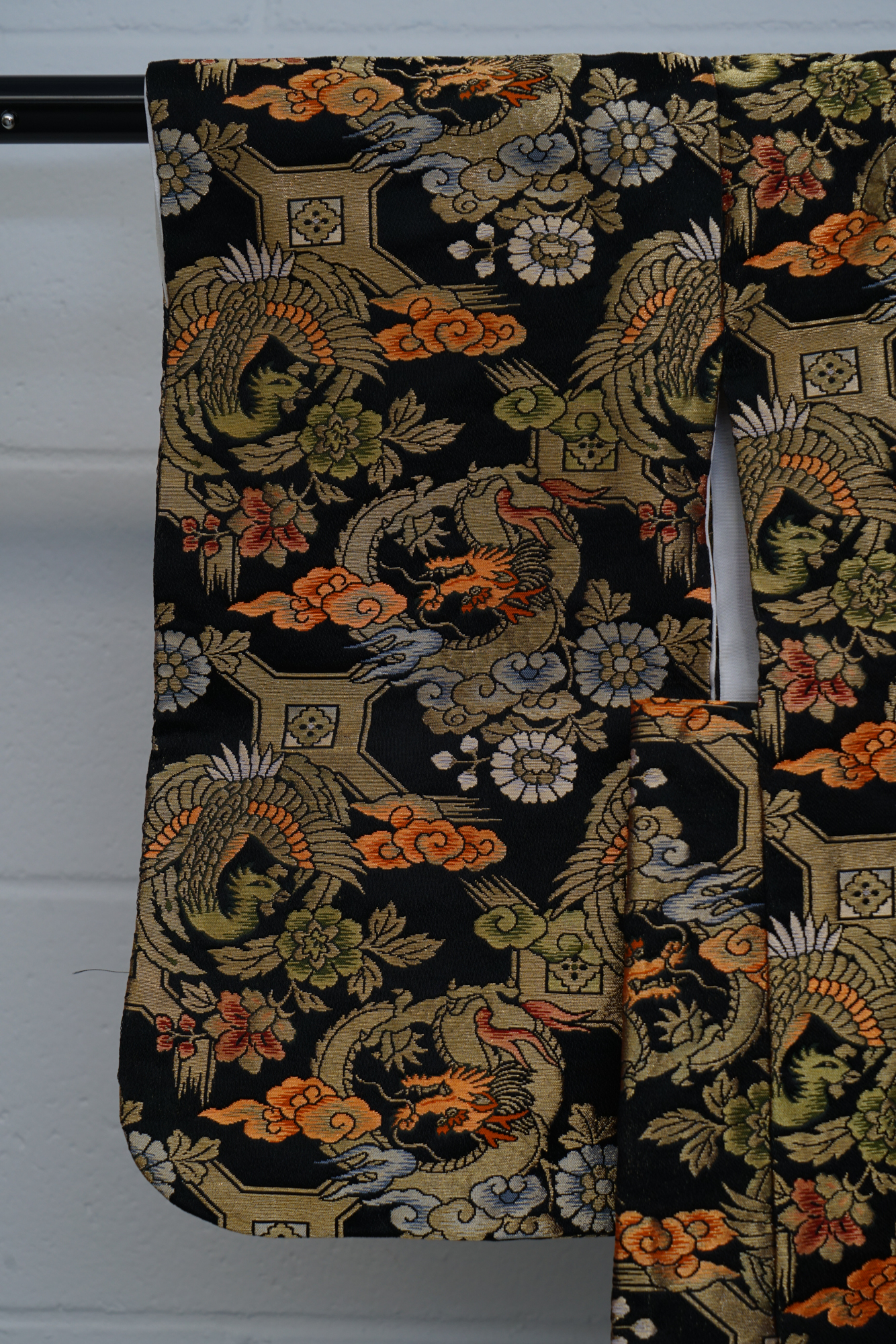 Child's Circa 1950 Vintage Handwoven Silk Brocade Ceremonial Haori Jacket