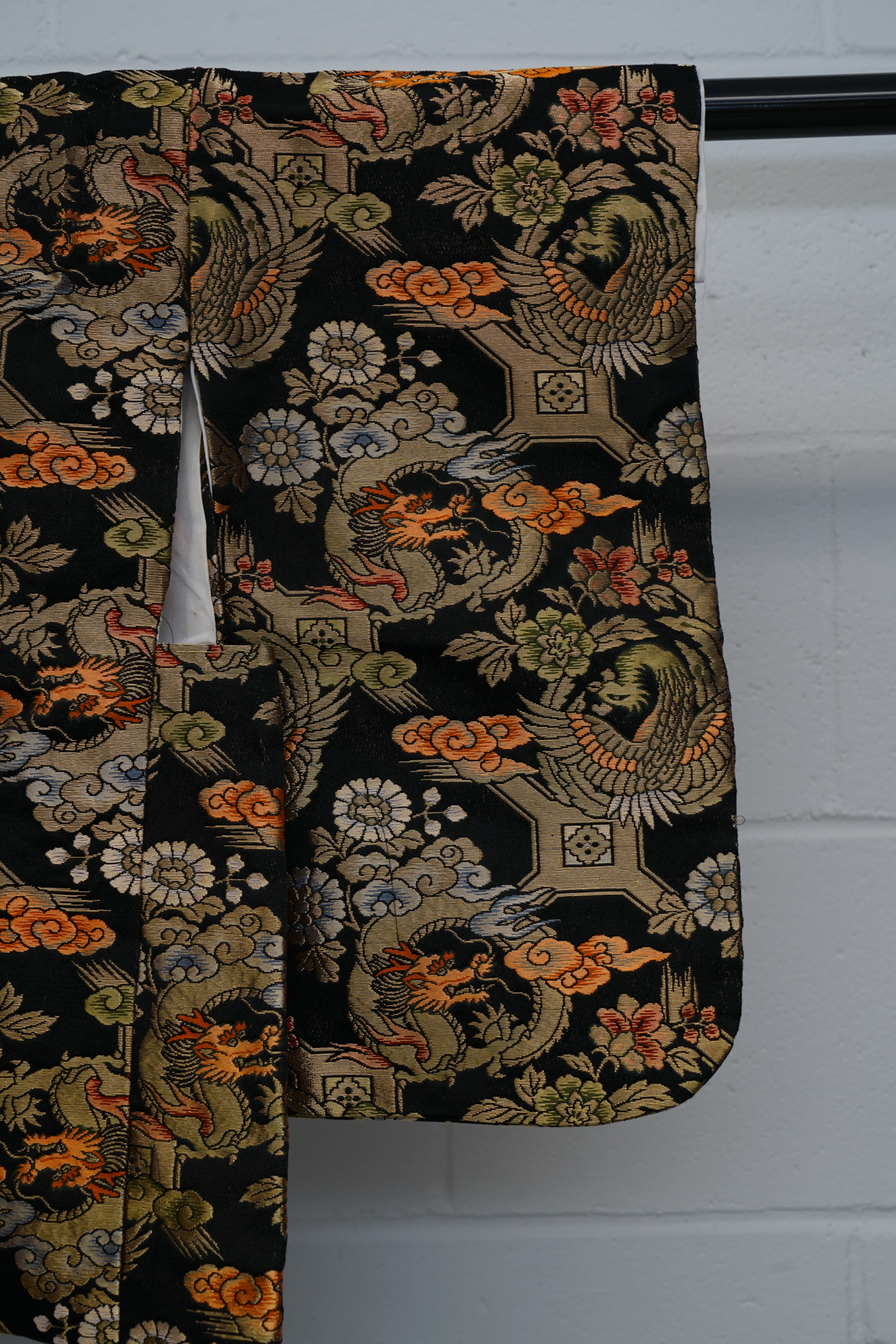 Child's Circa 1950 Vintage Handwoven Silk Brocade Ceremonial Haori Jacket