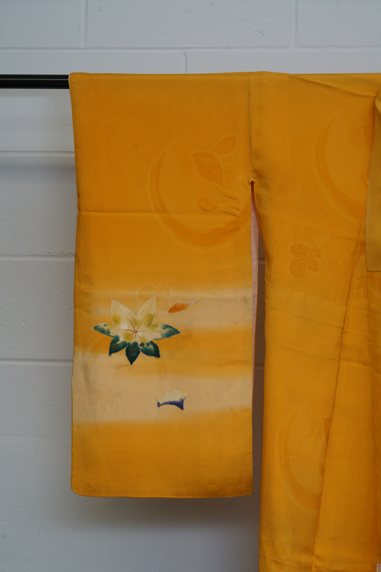 Circa 1880 Antique Handwoven Silk Crepe Furisode Kimono