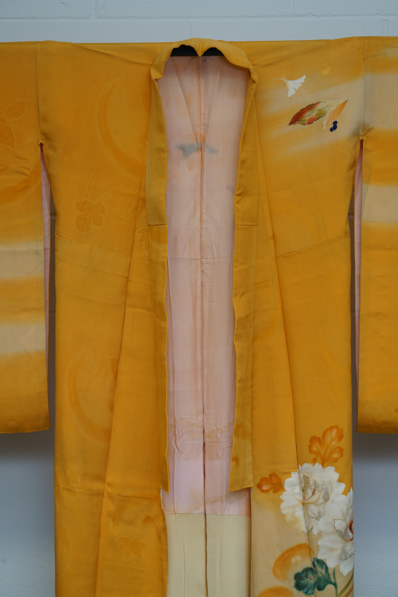 Circa 1880 Antique Handwoven Silk Crepe Furisode Kimono