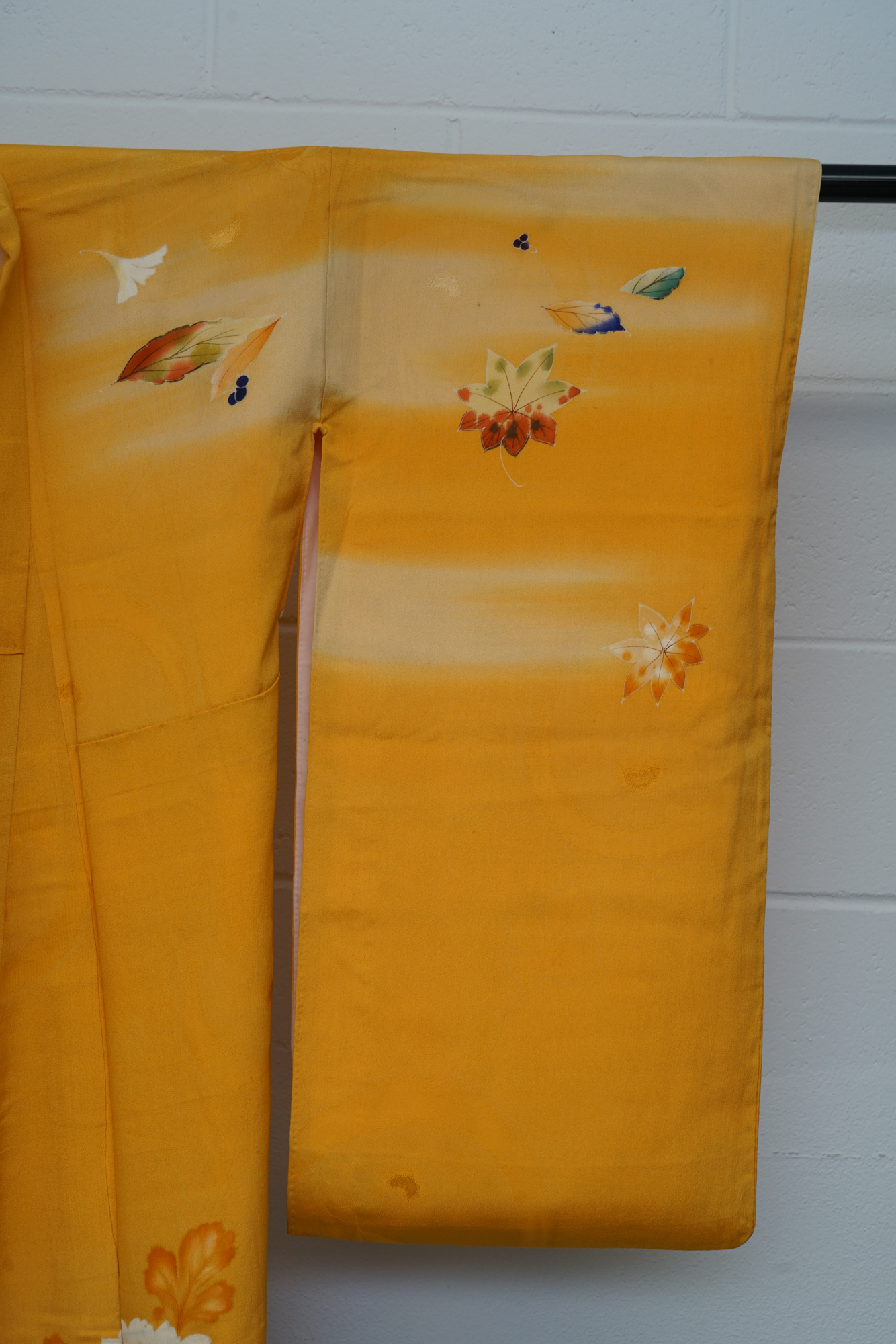Circa 1880 Antique Handwoven Silk Crepe Furisode Kimono