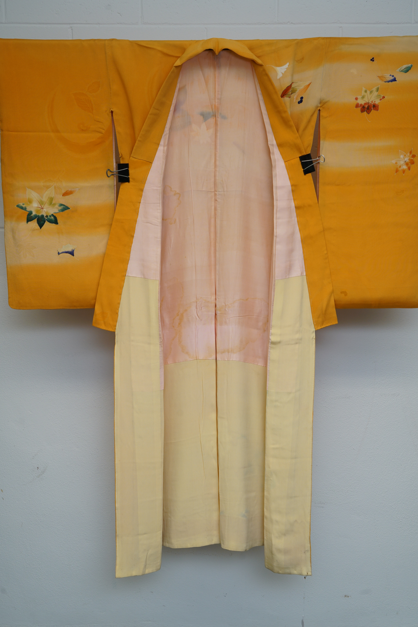 Circa 1880 Antique Handwoven Silk Crepe Furisode Kimono