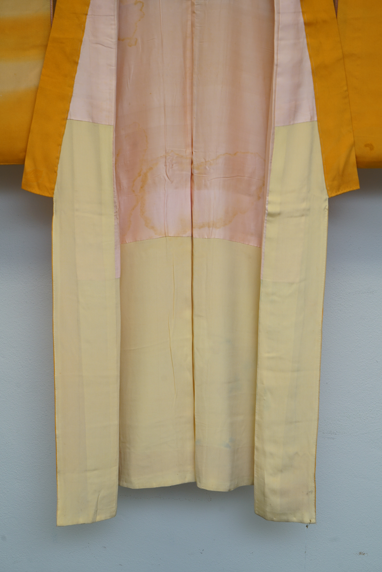 Circa 1880 Antique Handwoven Silk Crepe Furisode Kimono