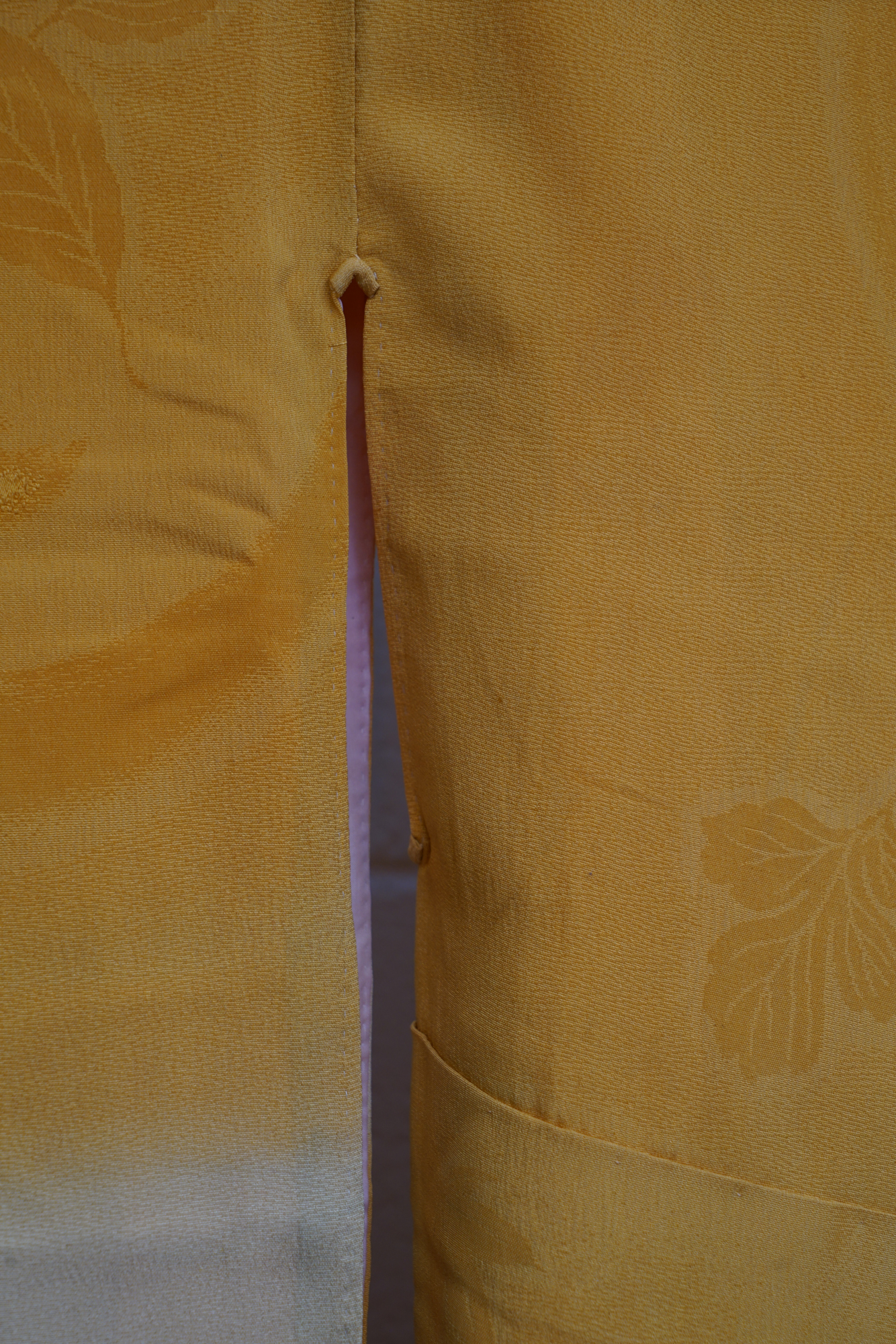 Circa 1880 Antique Handwoven Silk Crepe Furisode Kimono