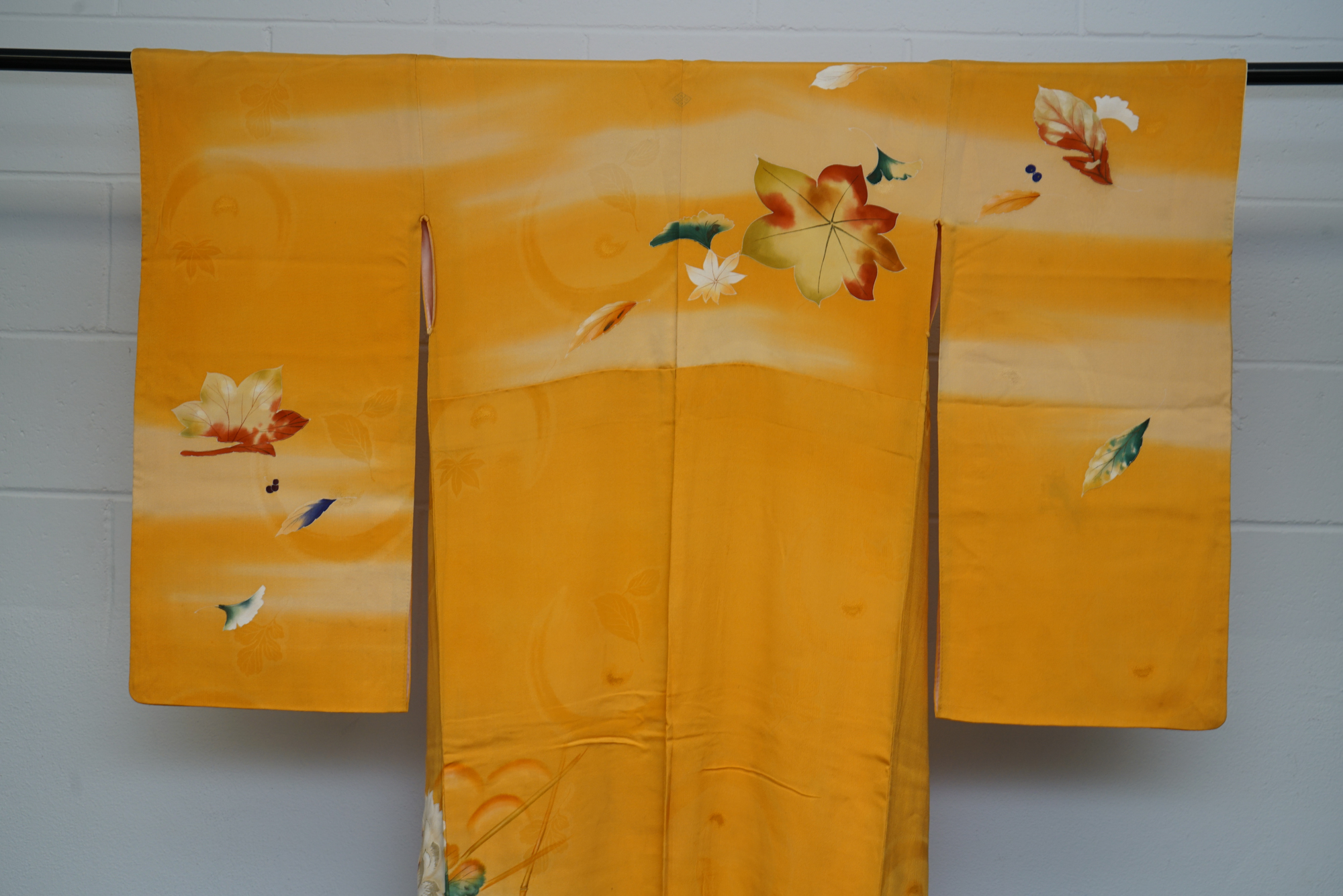 Circa 1880 Antique Handwoven Silk Crepe Furisode Kimono