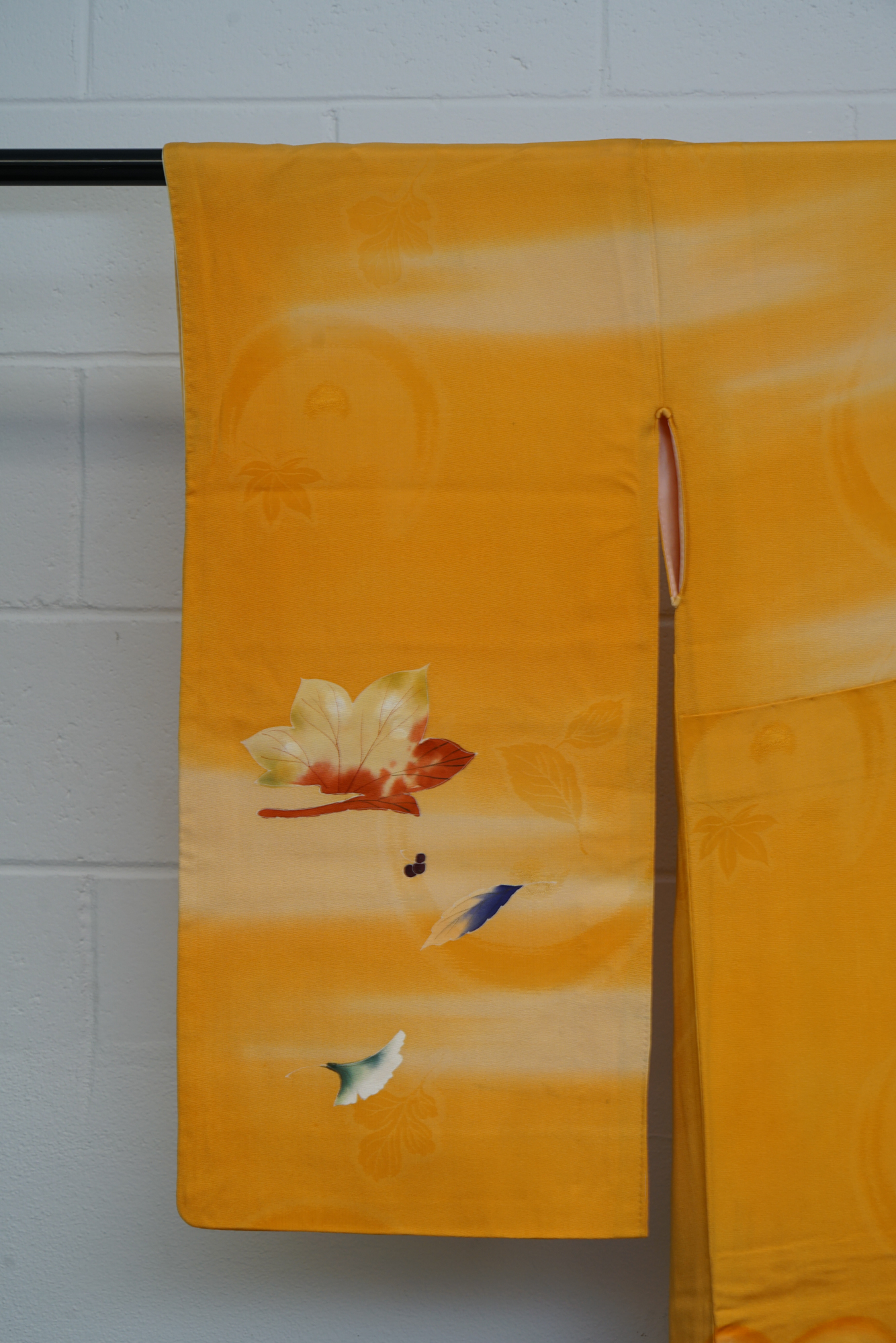 Circa 1880 Antique Handwoven Silk Crepe Furisode Kimono