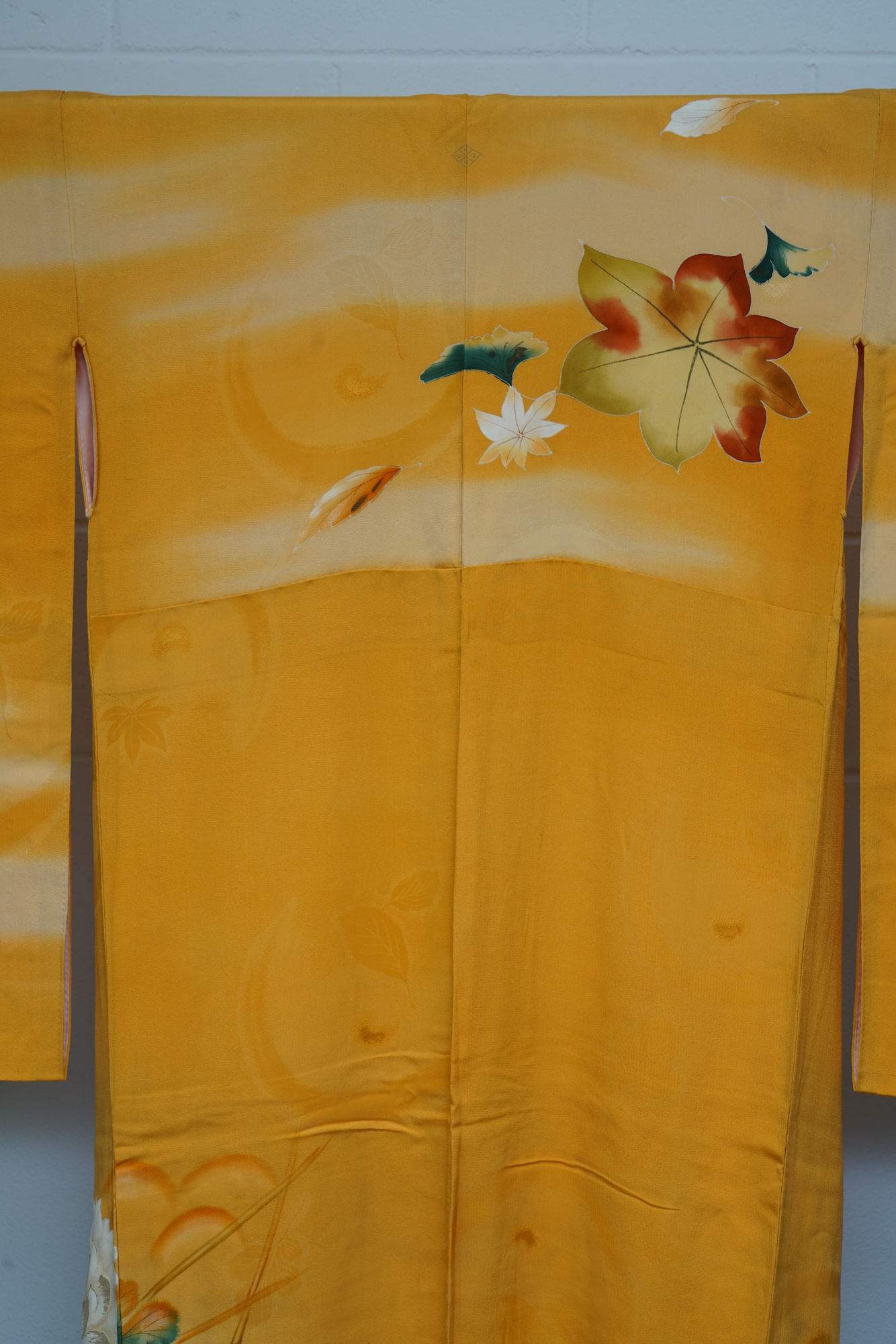 Circa 1880 Antique Handwoven Silk Crepe Furisode Kimono