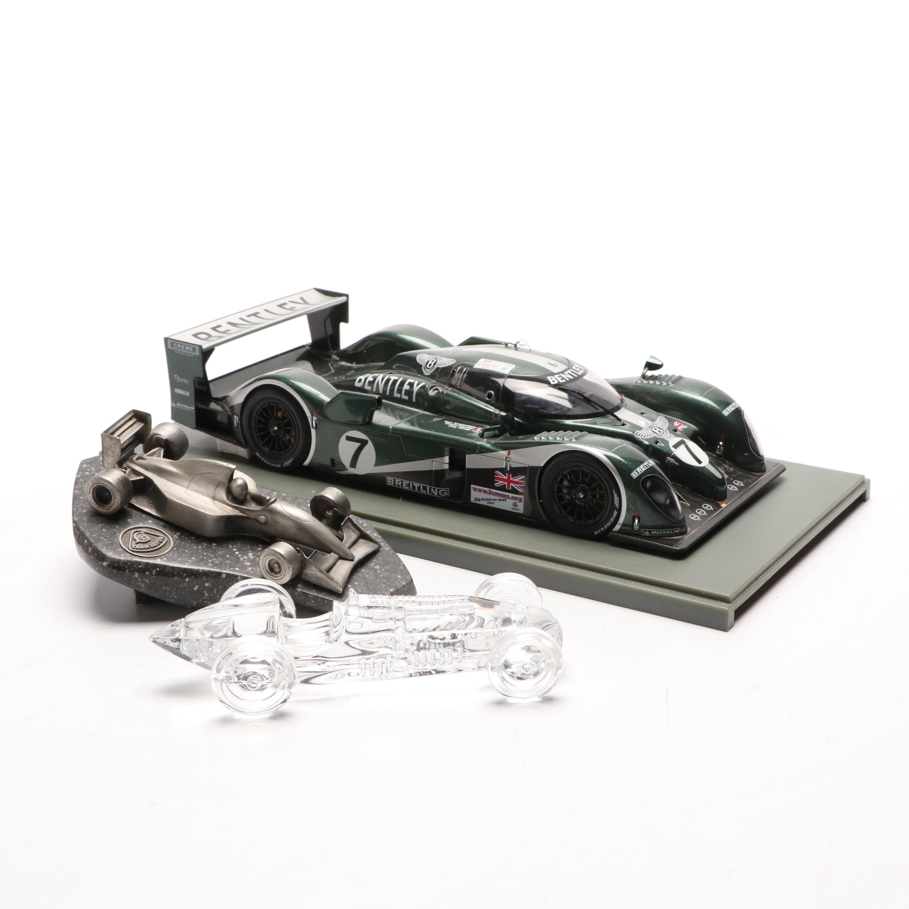 2003 Resin Bentley Model Car, Atlantis Crystal Talbot Lago Paperweight and More