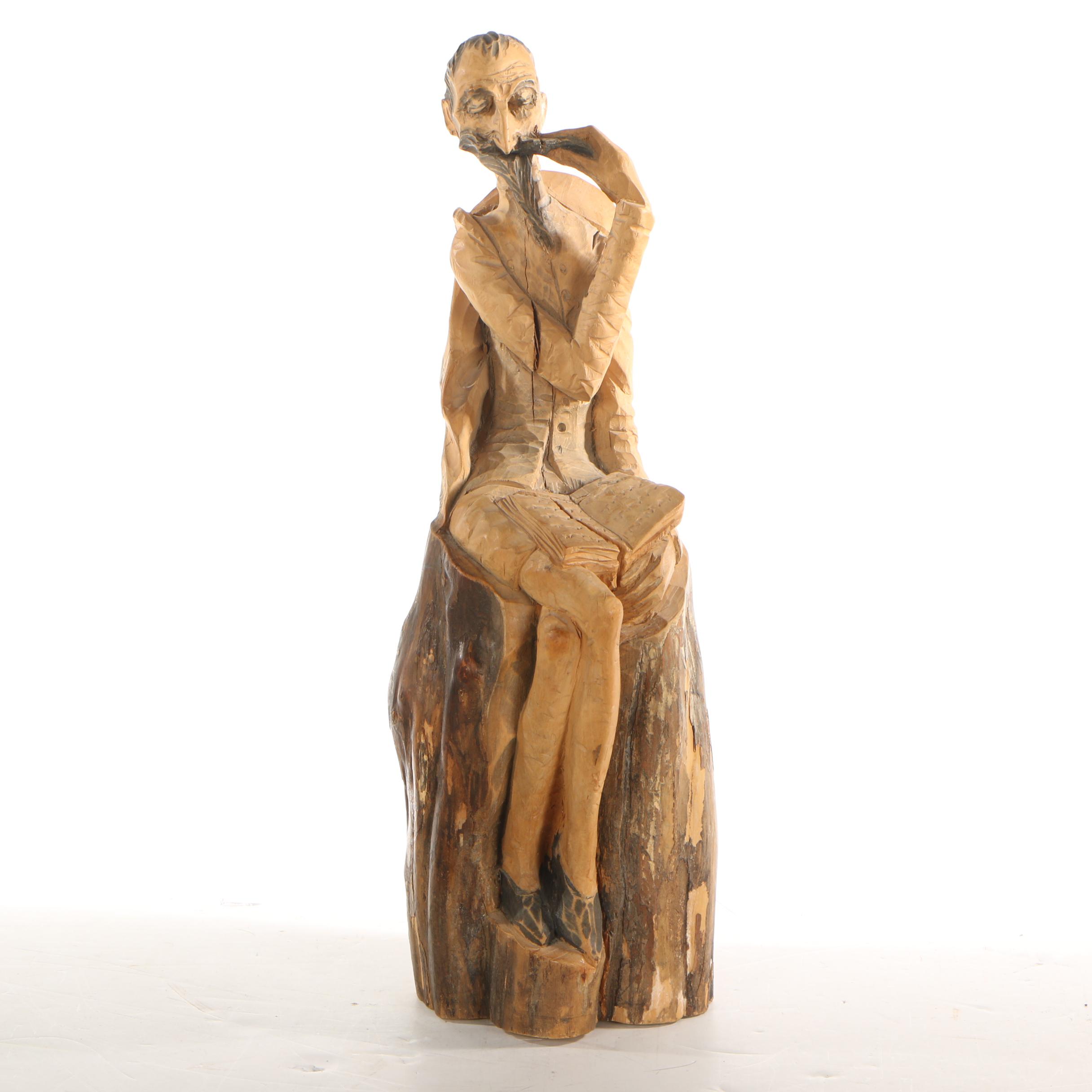 Néstor Zeledón Guzmán Wood Sculpture