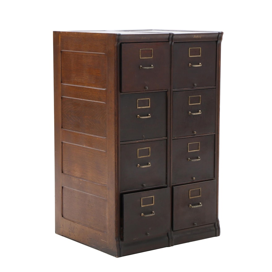 Pair of Amberg Antique Filing Cabinets