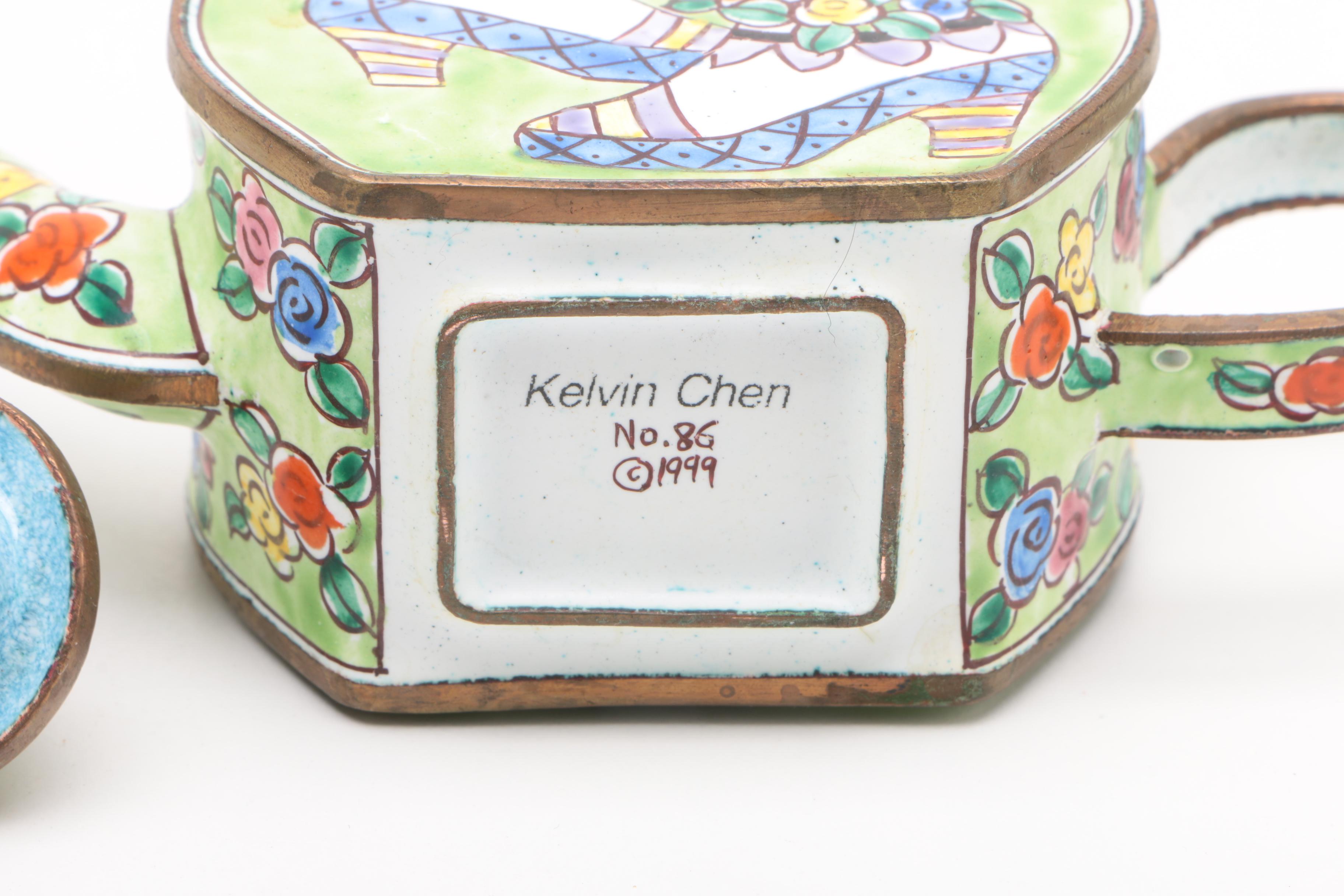 Kelvin Chen Enamel Miniature Teapot EBTH