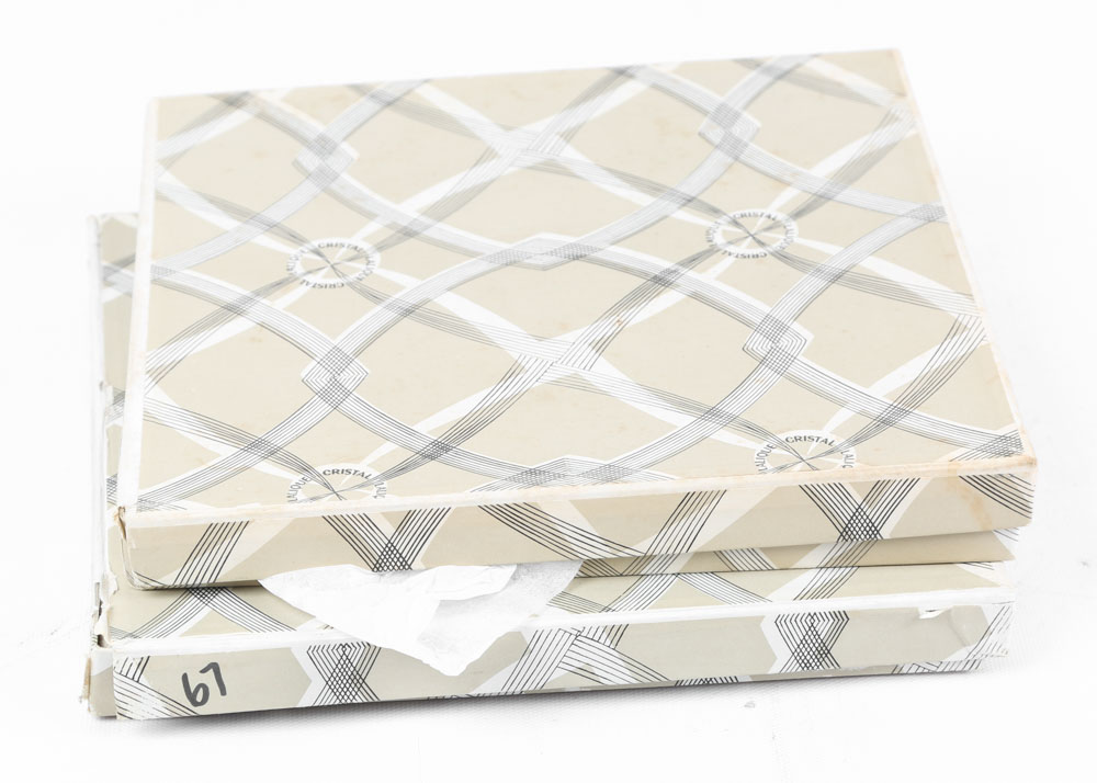 Vintage Lalique France Crystal Art Glass 1967 and 1970 Annual Plates