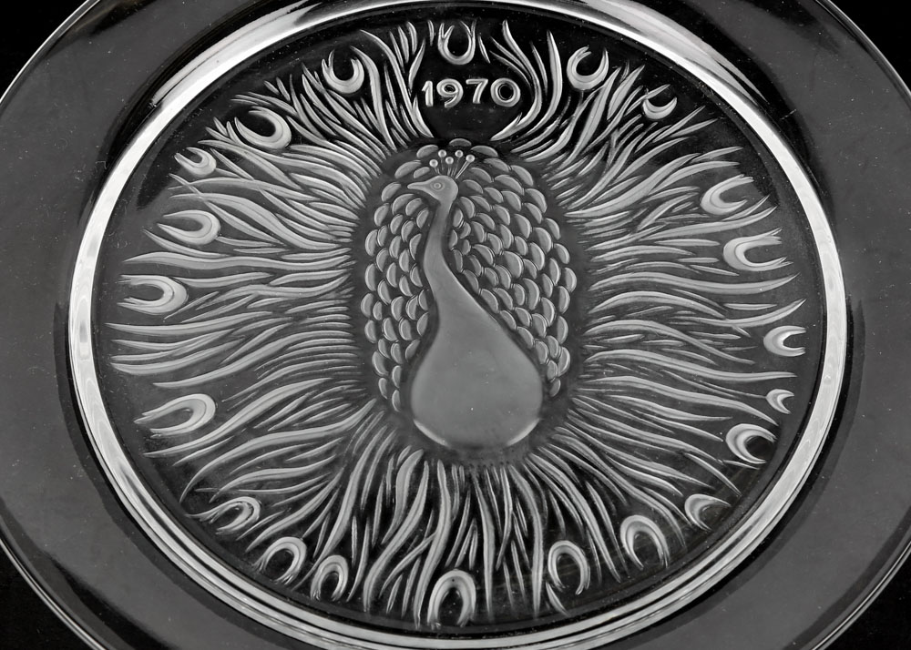 Vintage Lalique France Crystal Art Glass 1967 and 1970 Annual Plates