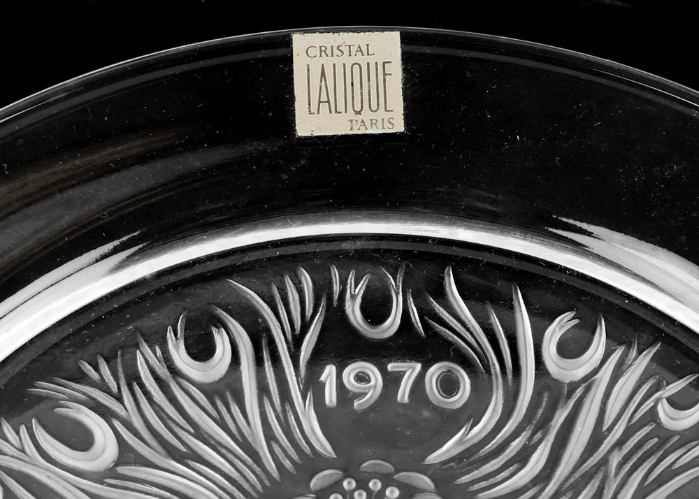 Vintage Lalique France Crystal Art Glass 1967 and 1970 Annual Plates