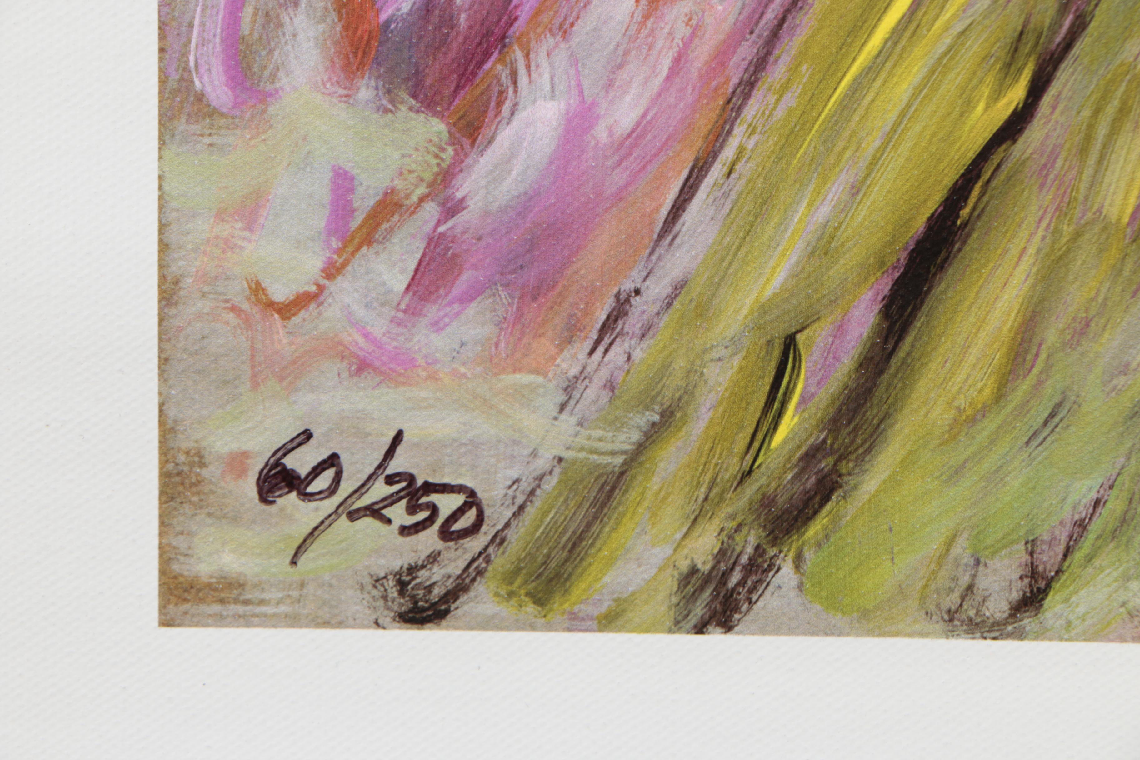 Rita Asfour Mixed Media "Amber Smelling a Rose"