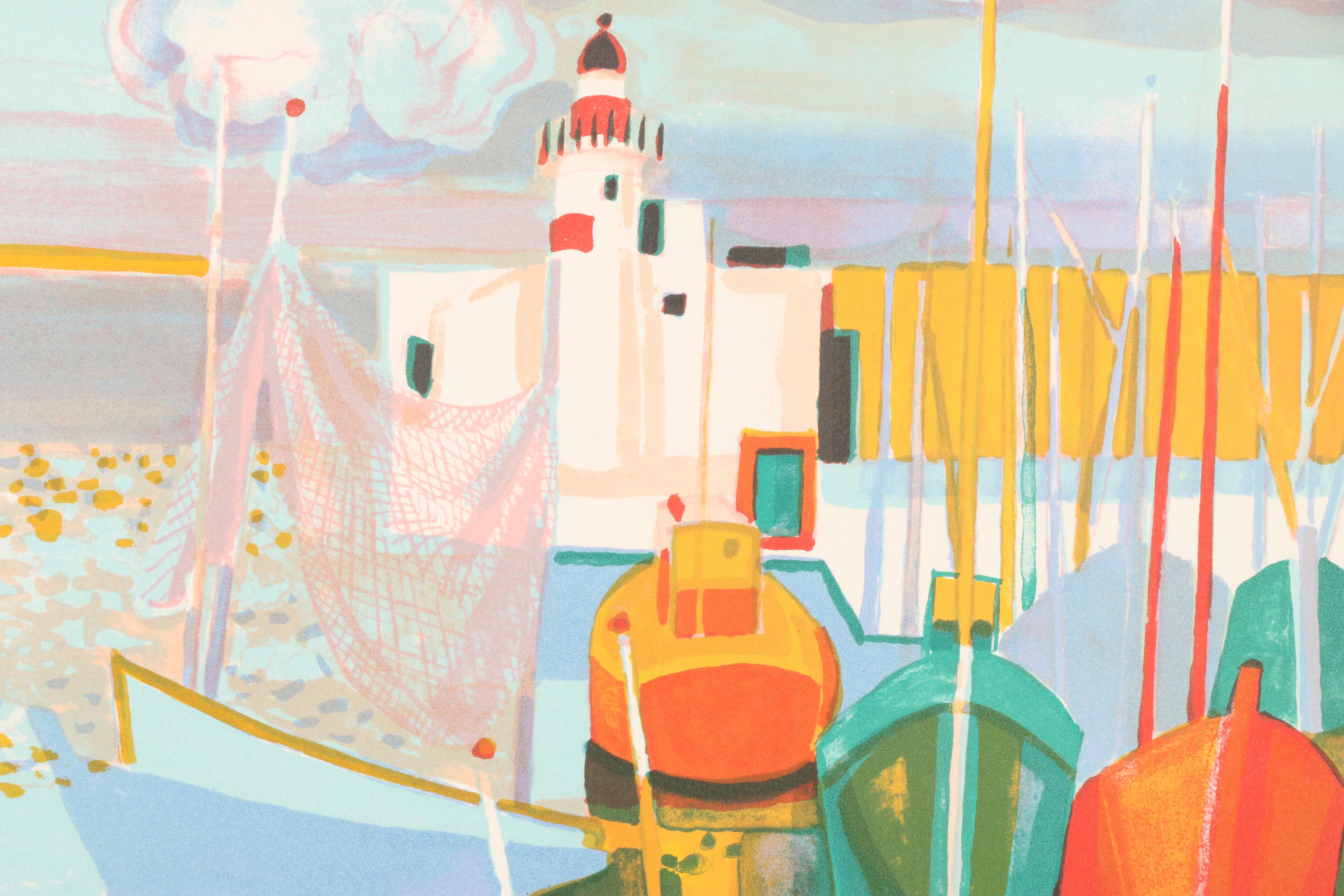 Georges Lambert Lithographs of Harbor Scenes