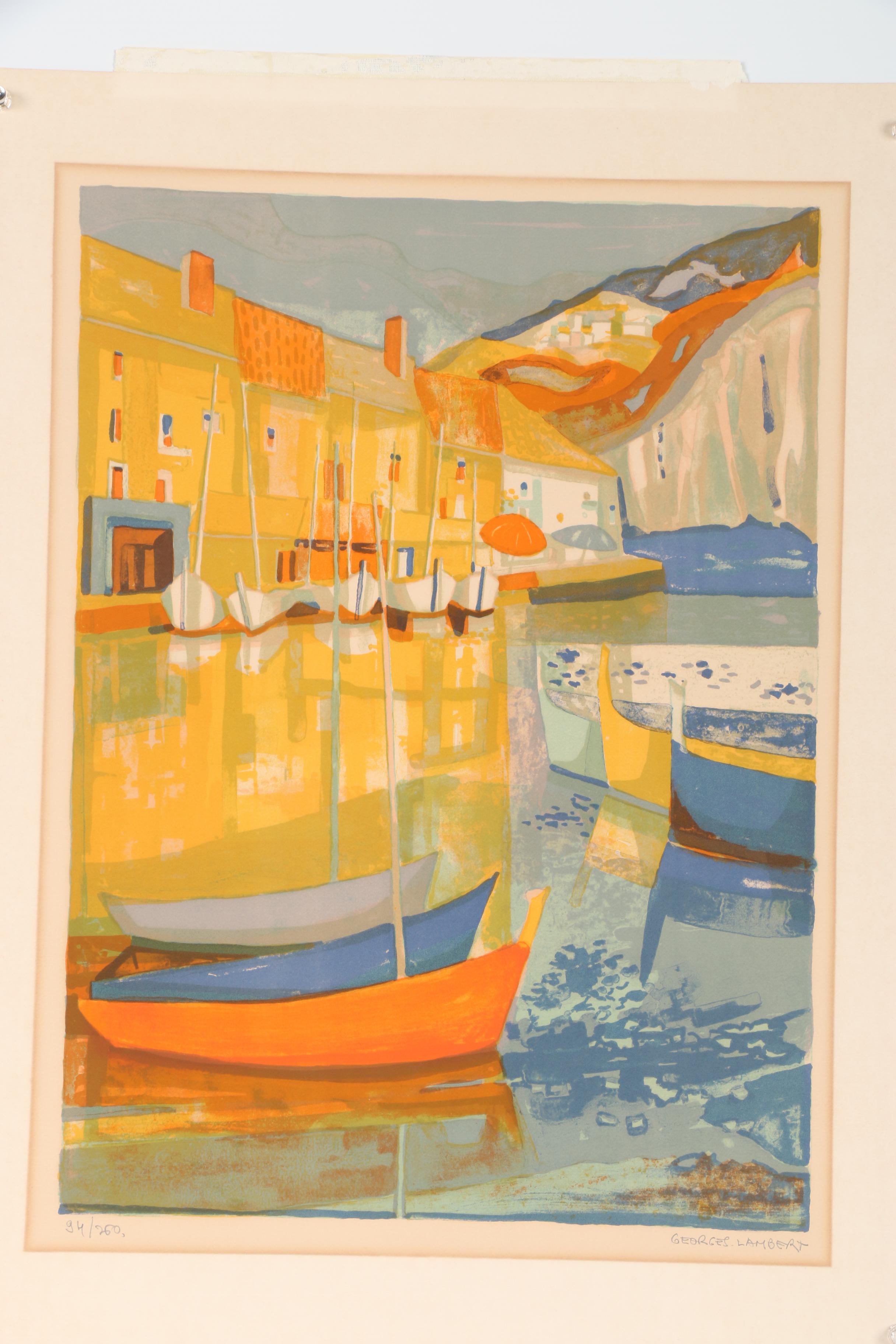 Georges Lambert Lithographs of Harbor Scenes