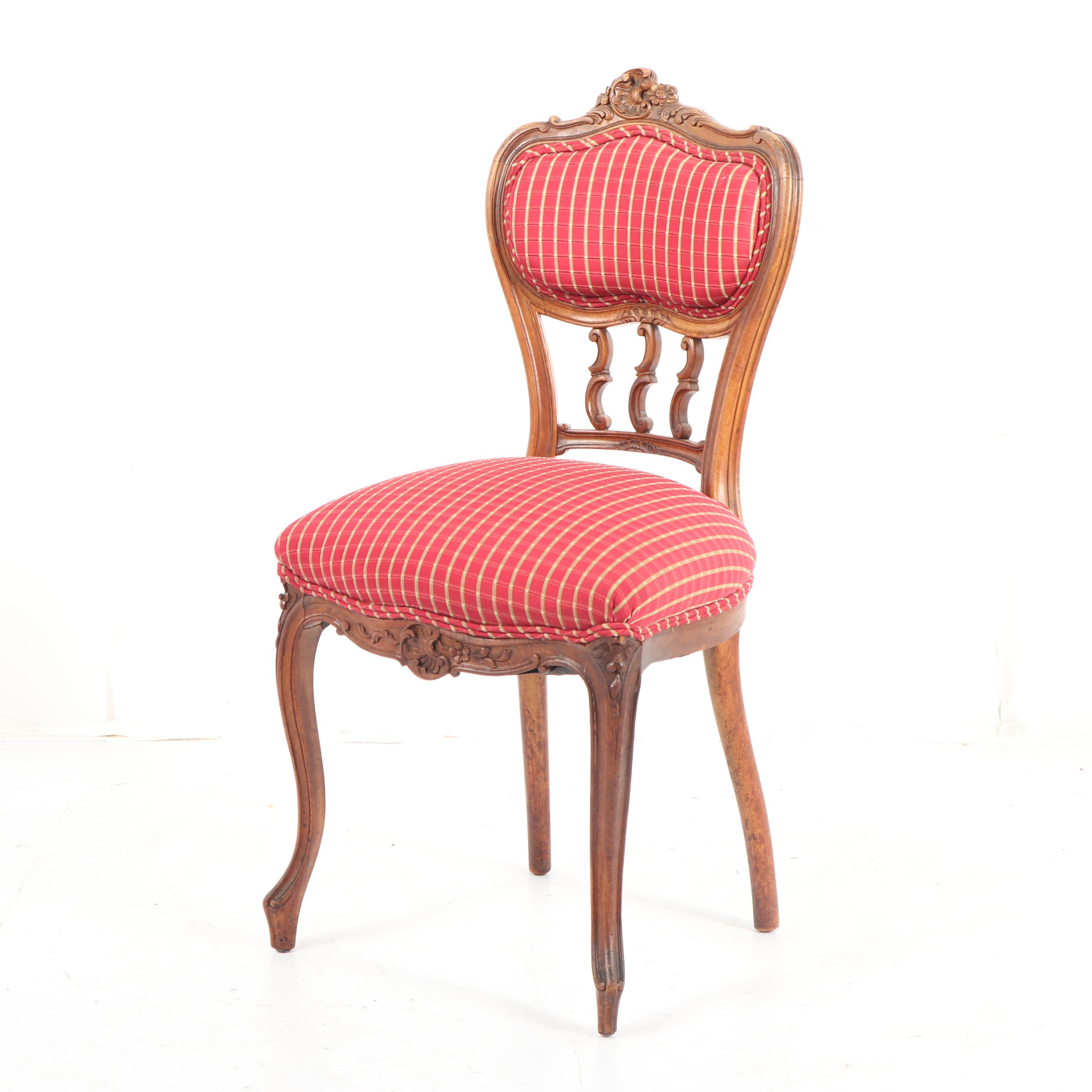 French Provincial Style Upholstered Side Chairs, Early 20th Century