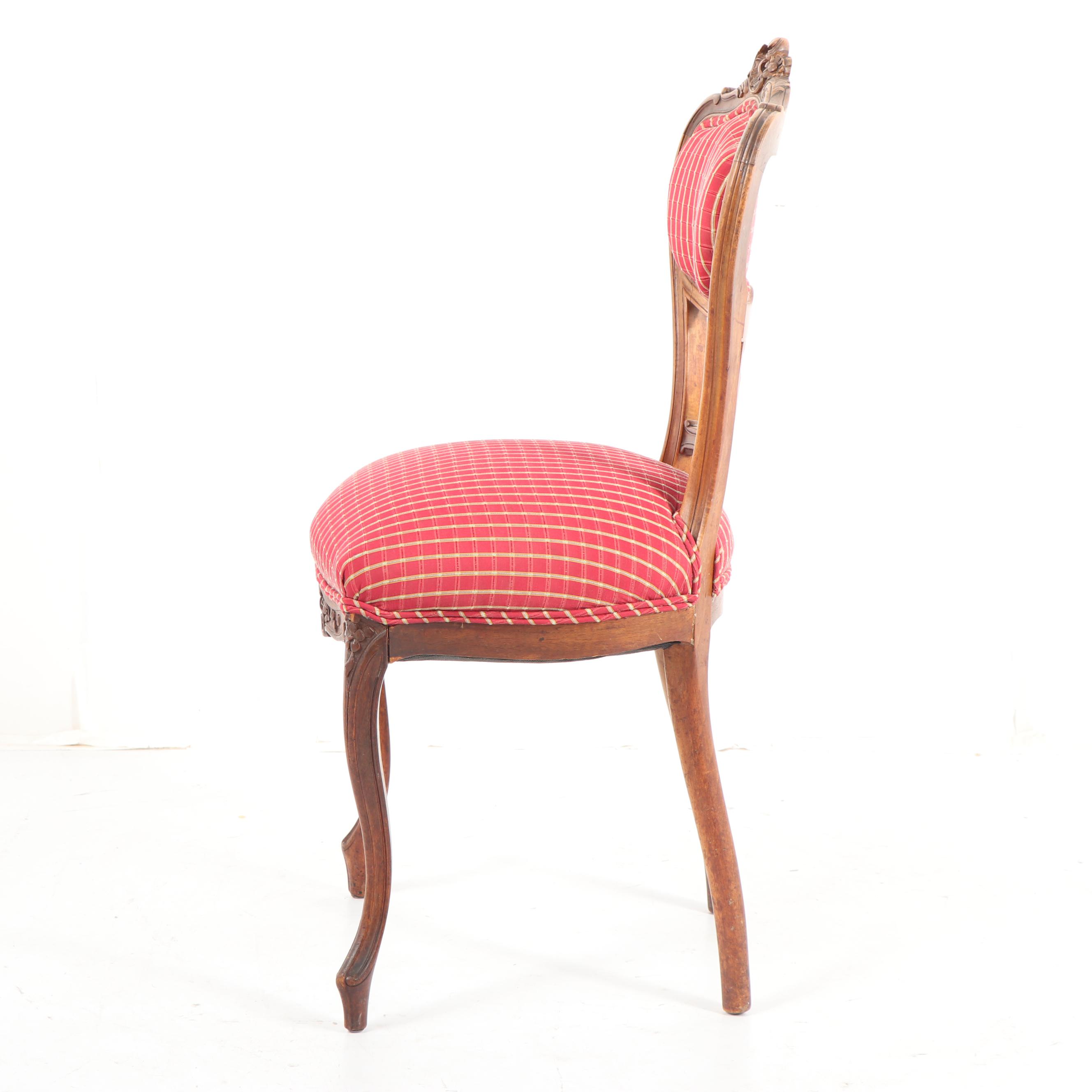 French Provincial Style Upholstered Side Chairs, Early 20th Century