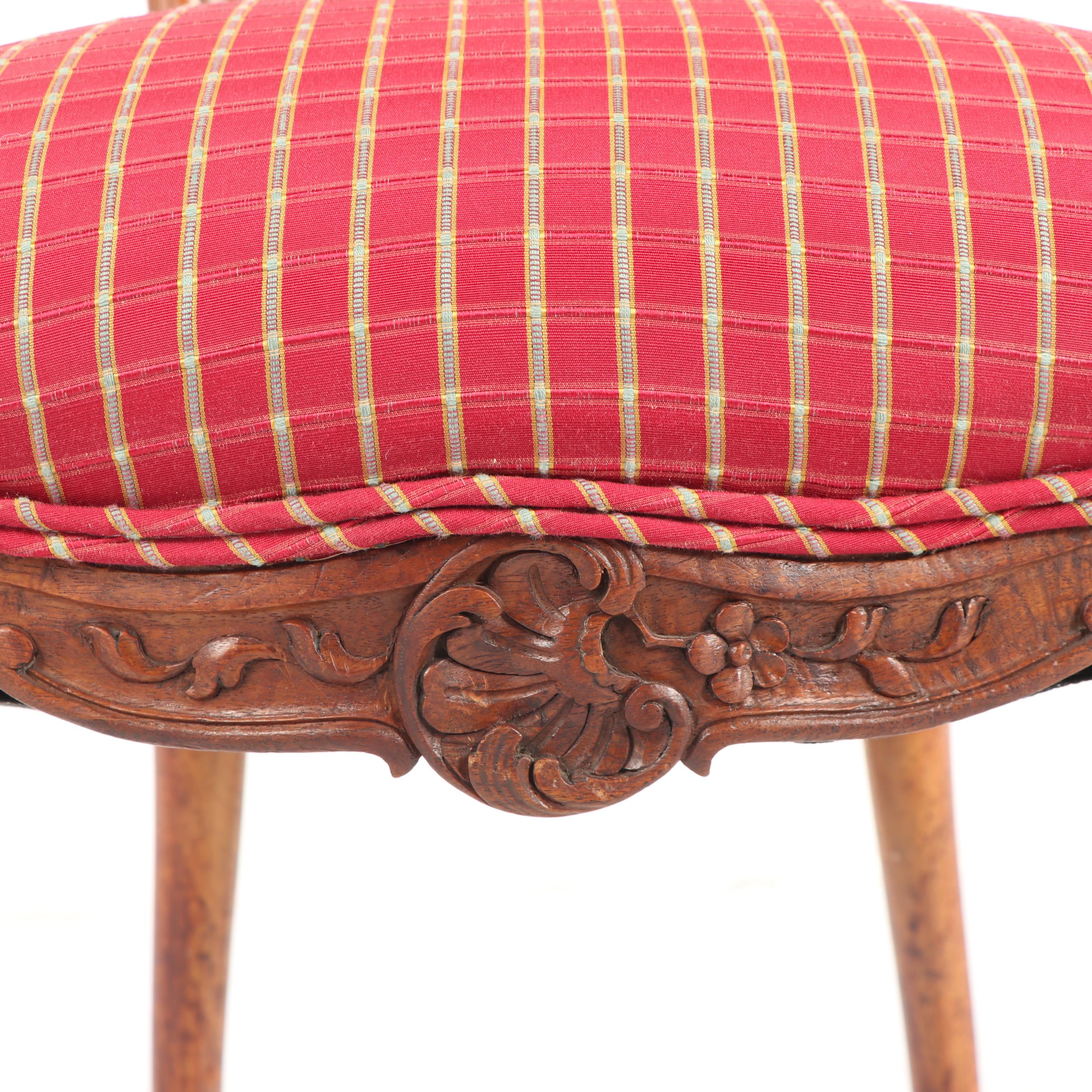 French Provincial Style Upholstered Side Chairs, Early 20th Century