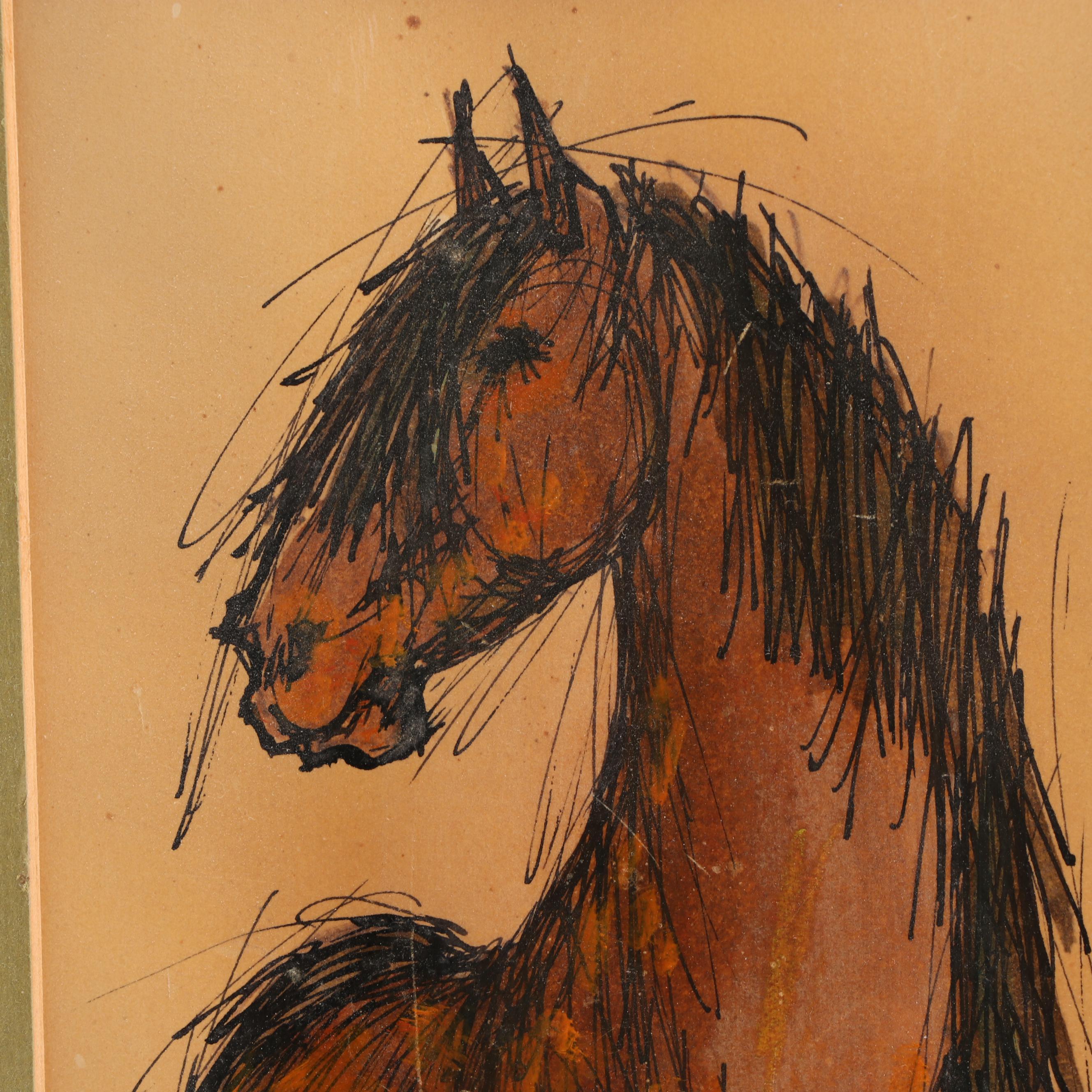 Kristin Schuyler Watercolor Painting of Horse