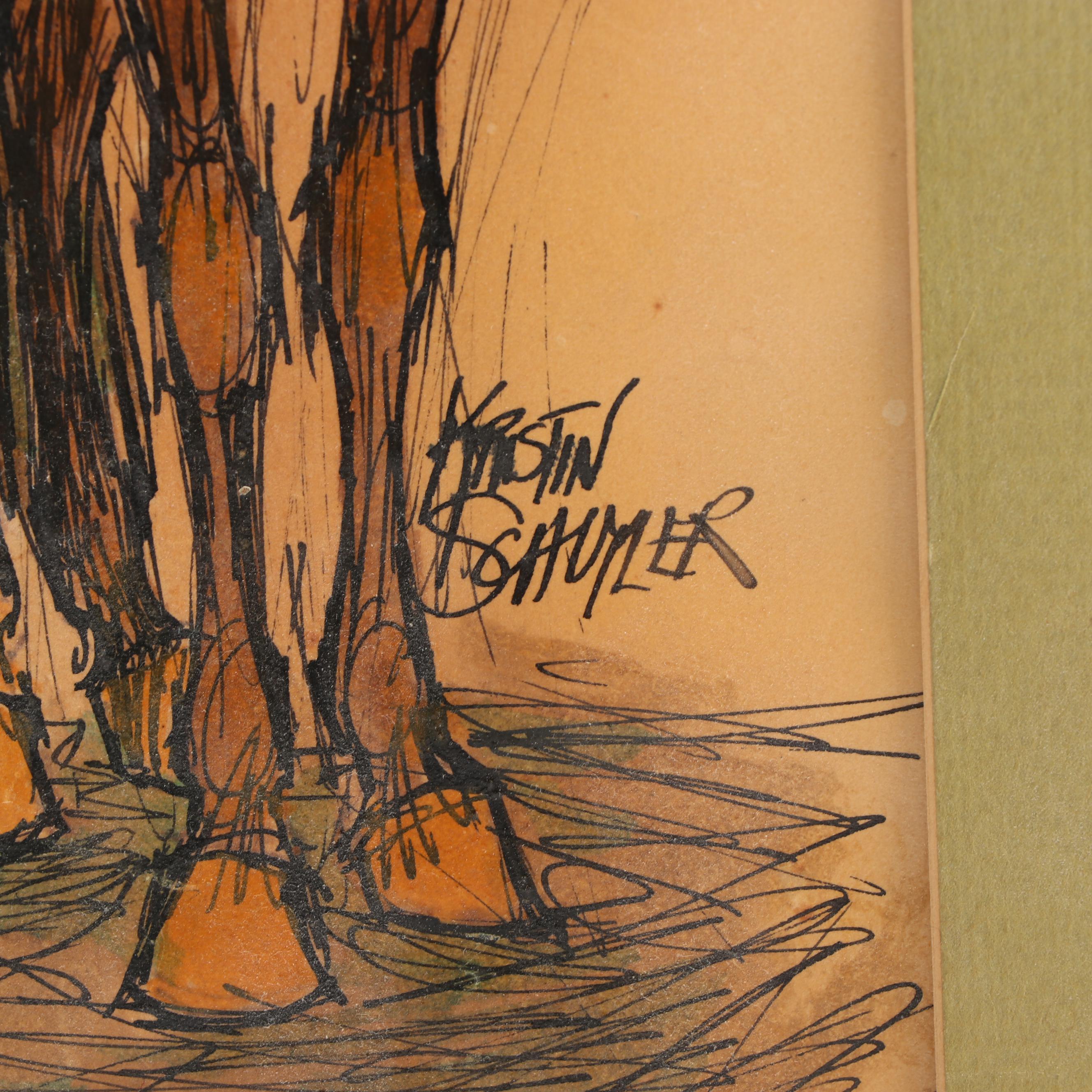 Kristin Schuyler Watercolor Painting of Horse