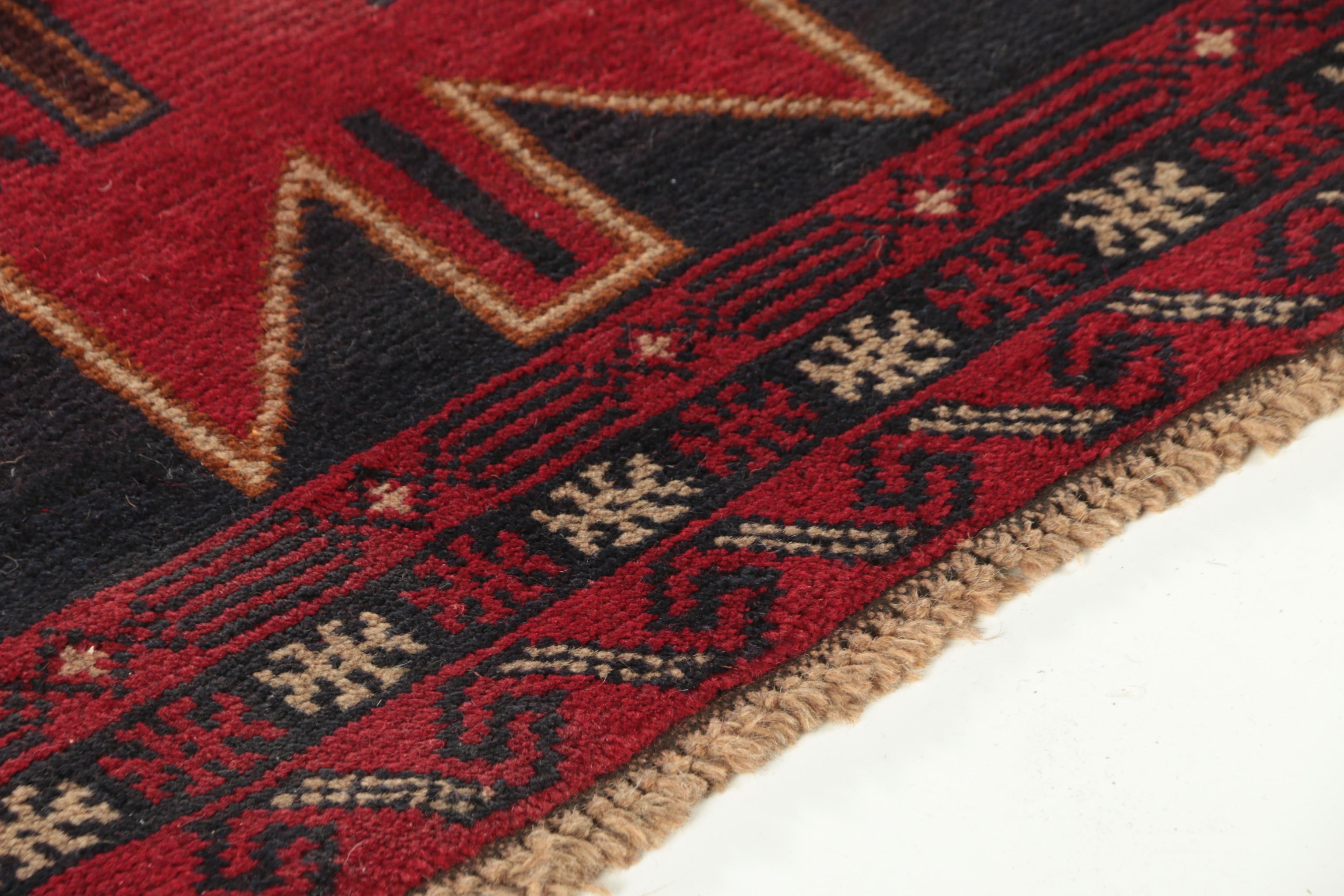 Hand-Knotted Pakistani Baluch Wool Long Rug