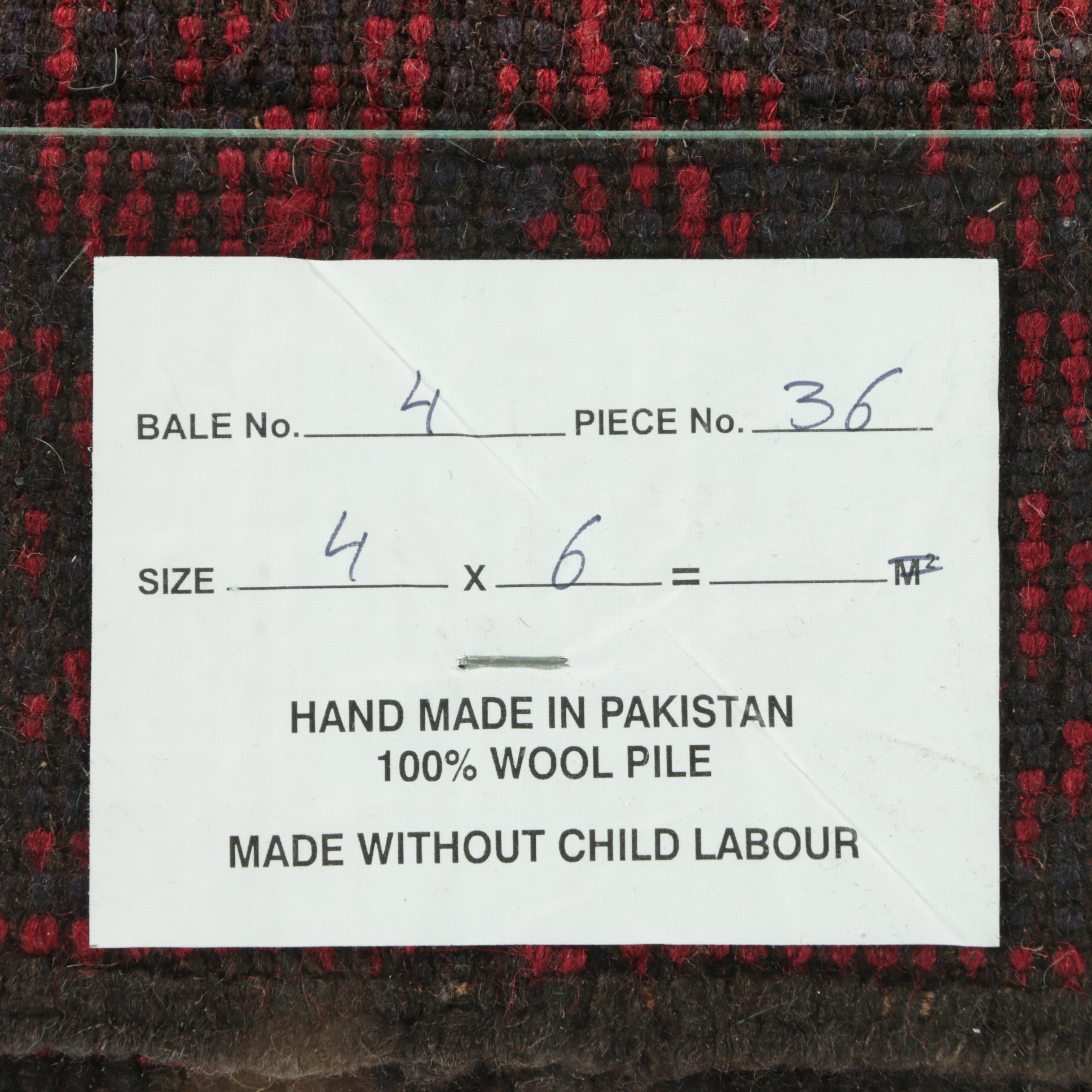 Hand-Knotted Pakistani Baluch Wool Long Rug