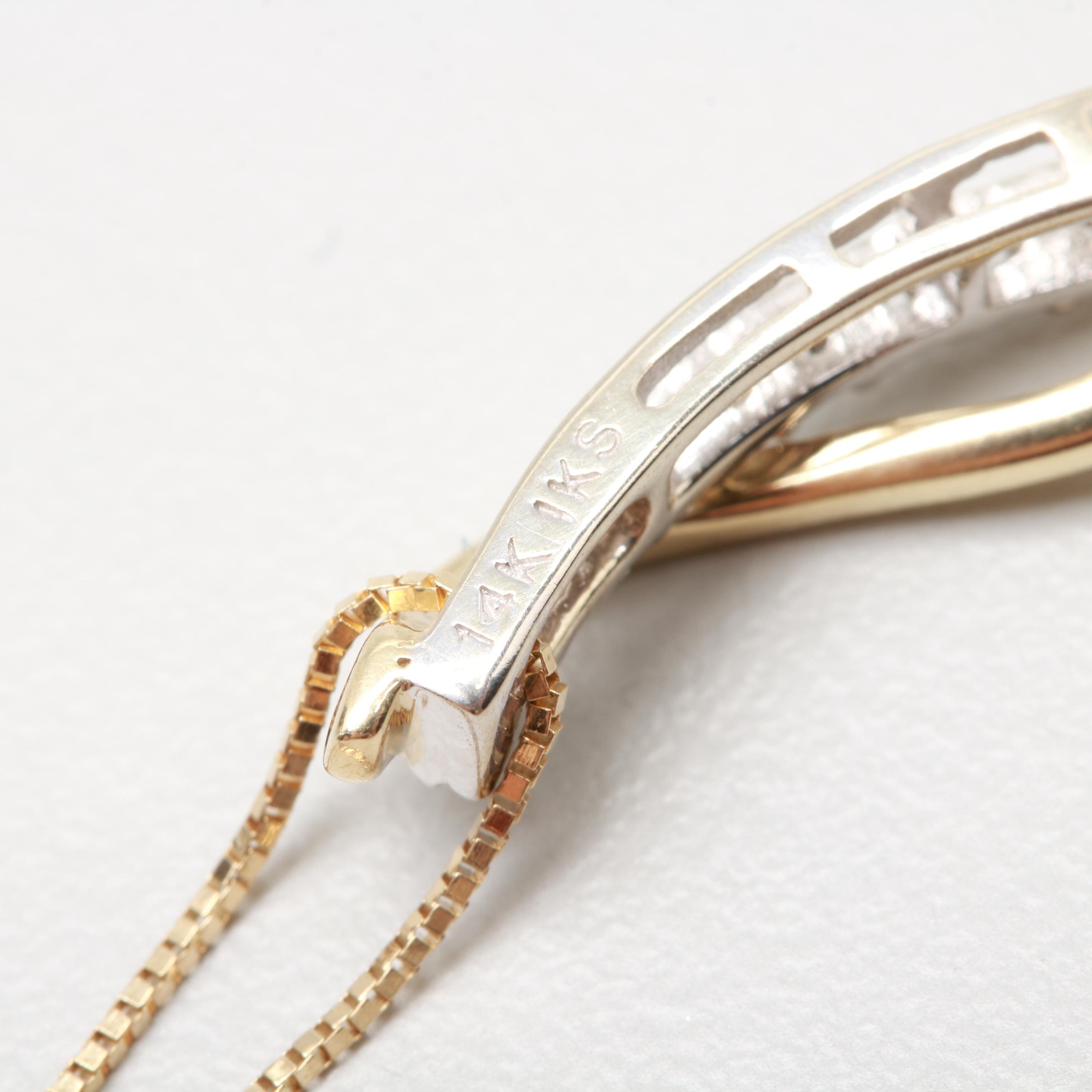 14K Yellow Gold Diamond Pendant