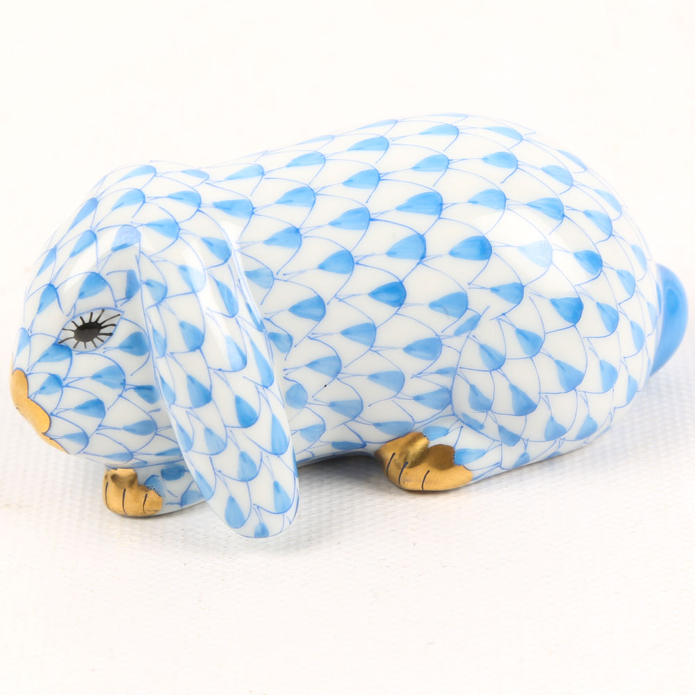 Herend Hungary Porcelain Lop Ear Bunny Figurine