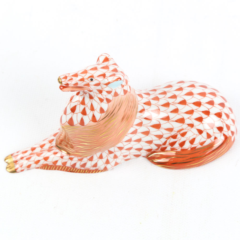 Herend Hungary Porcelain Collie Dog Figurine