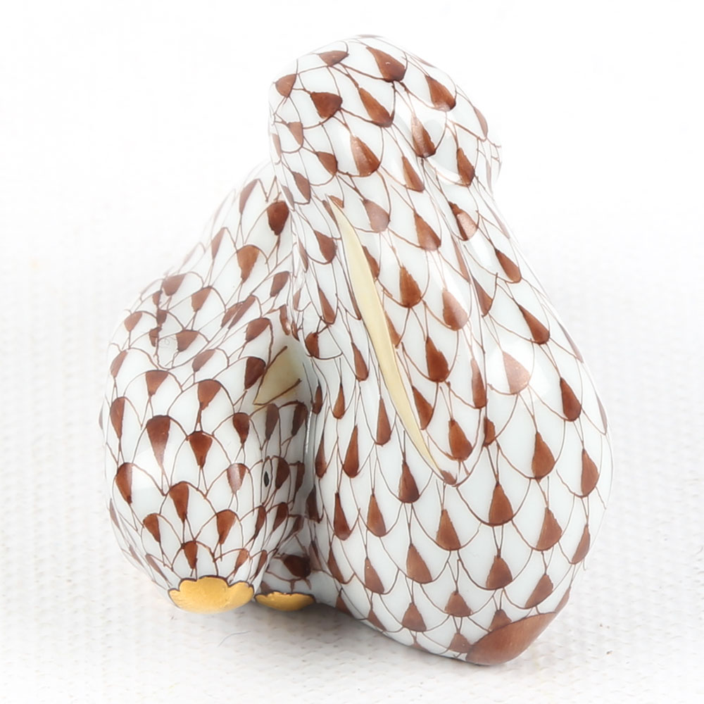 Herend Hungary "Pair of Rabbits" Porcelain Figurine