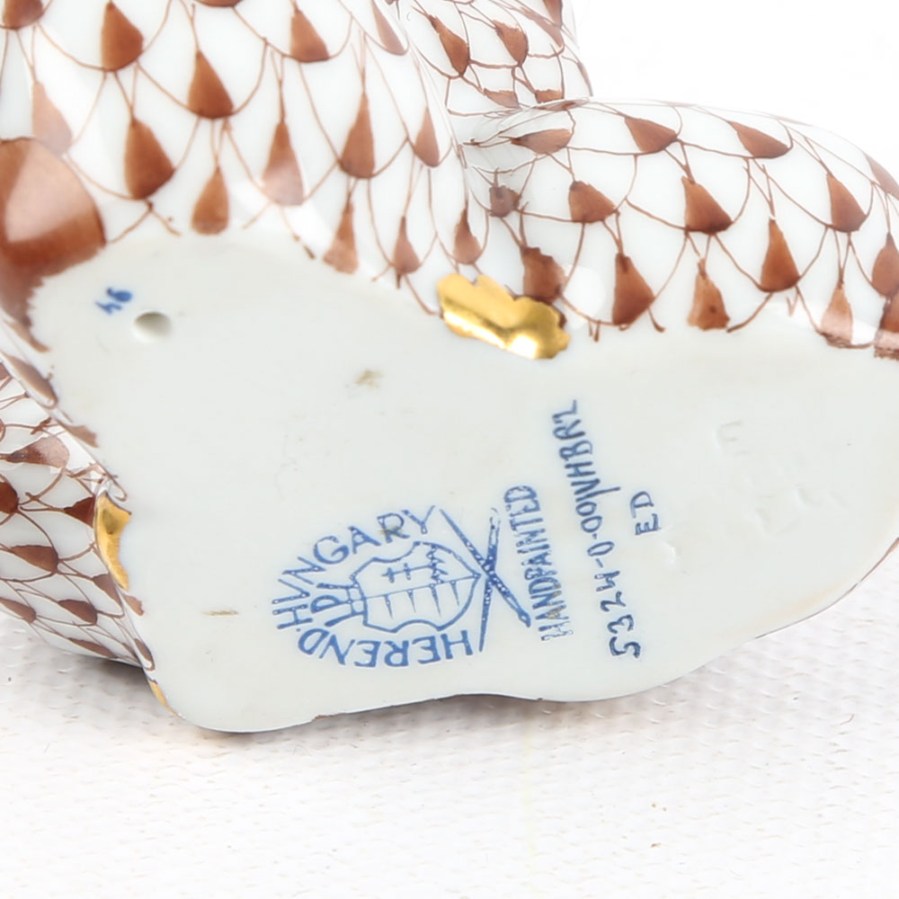 Herend Hungary "Pair of Rabbits" Porcelain Figurine