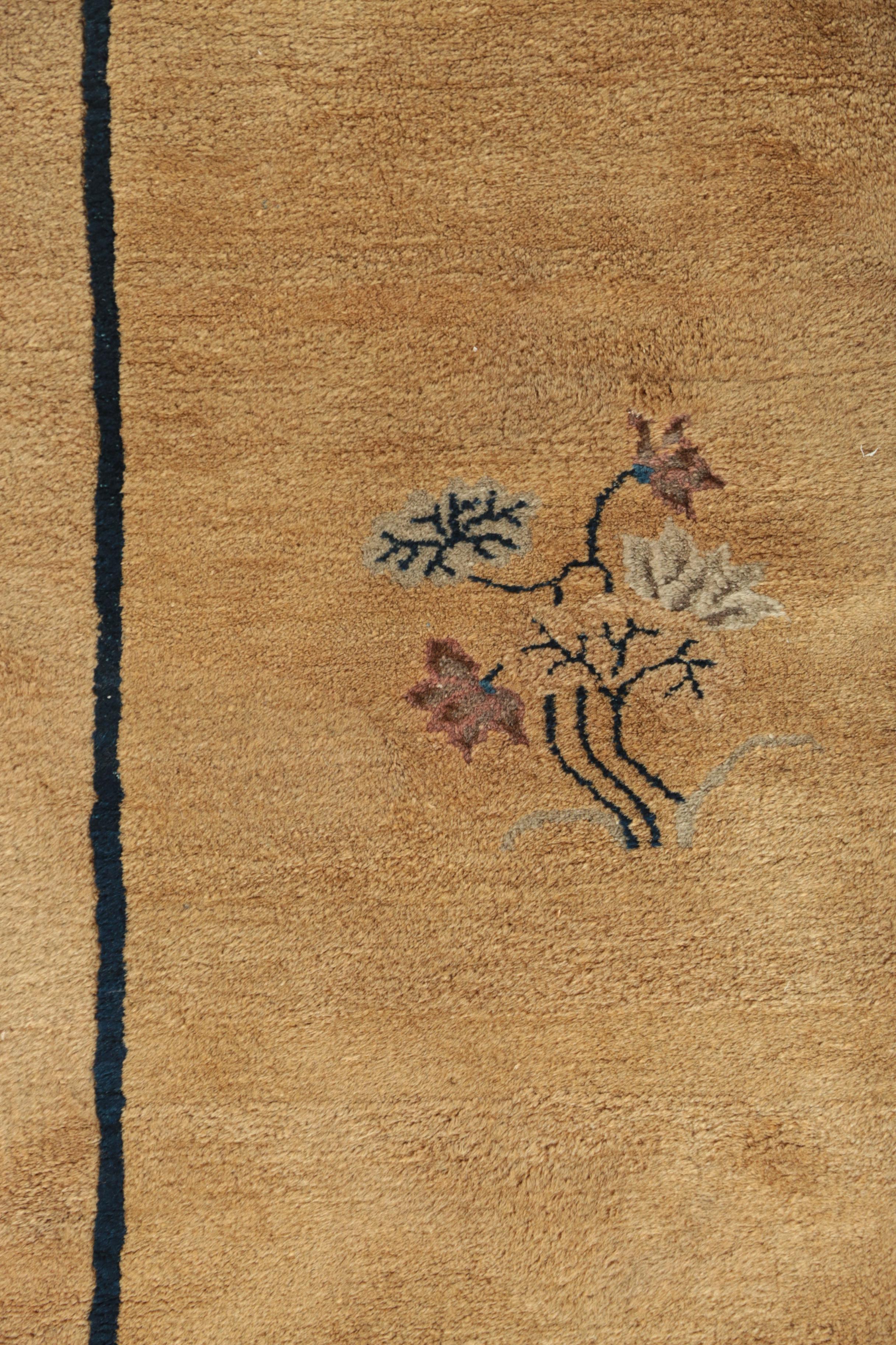 Power Loomed Vintage Chinese Peking-Style Rug Fragment