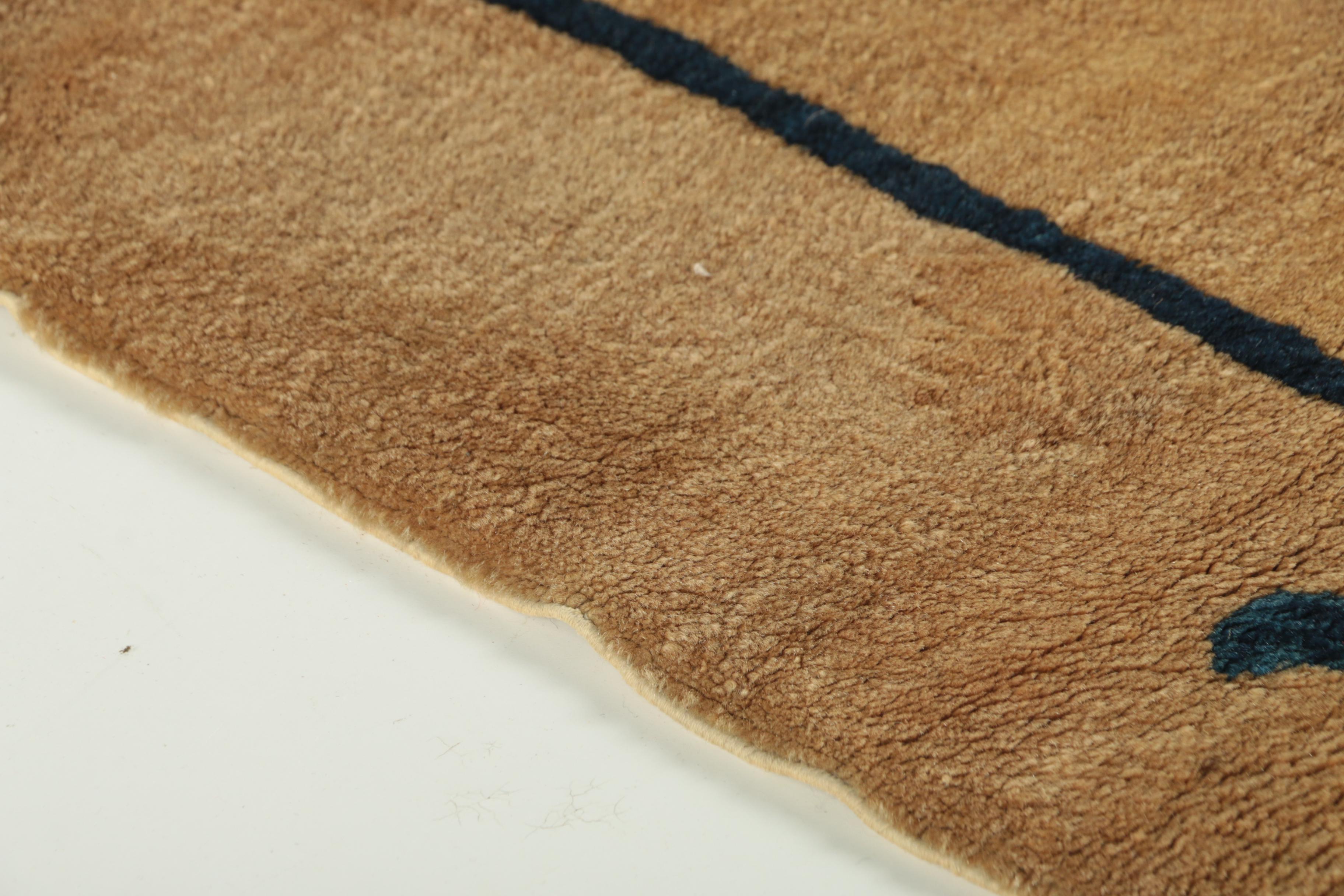 Power Loomed Vintage Chinese Peking-Style Rug Fragment