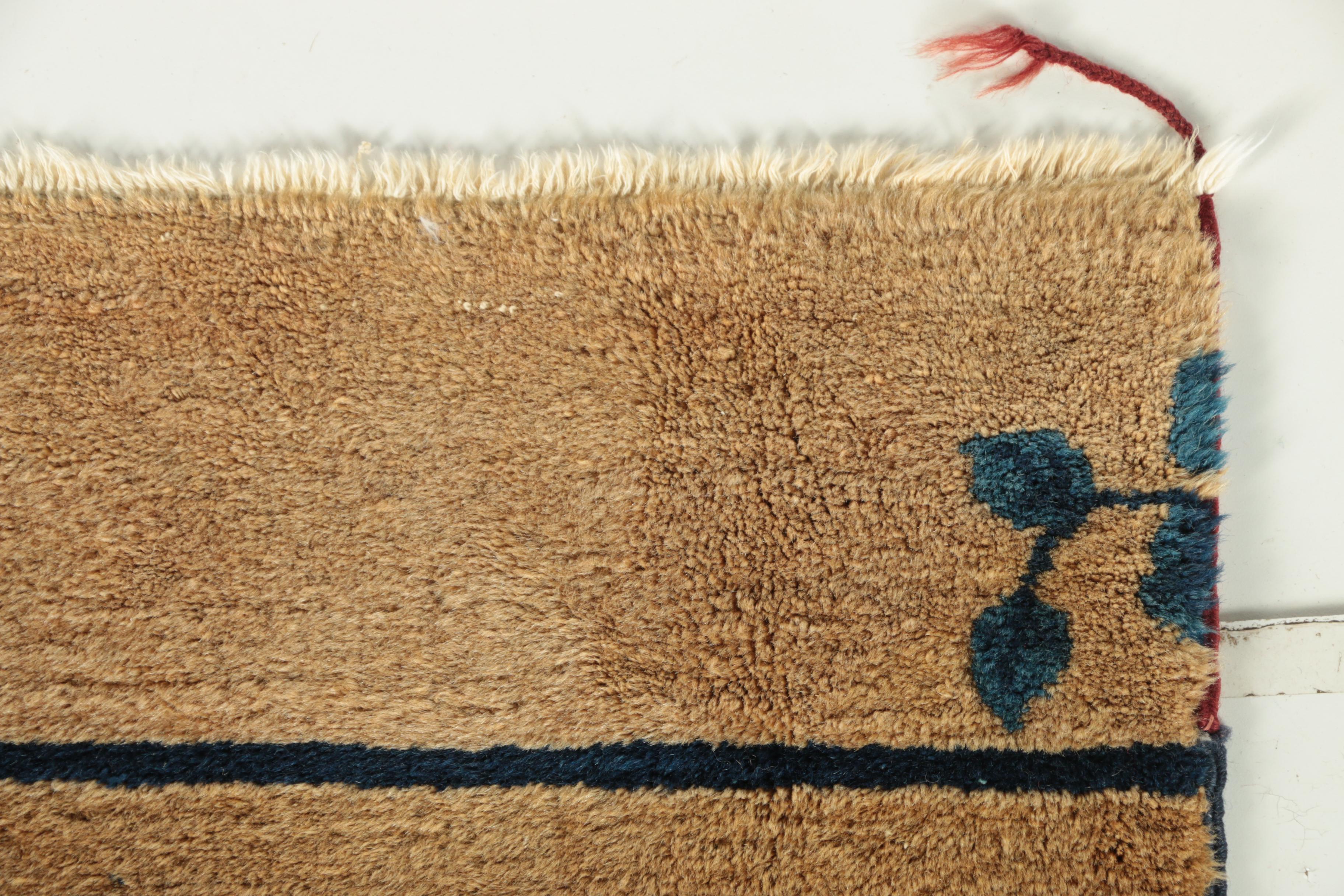 Power Loomed Vintage Chinese Peking-Style Rug Fragment