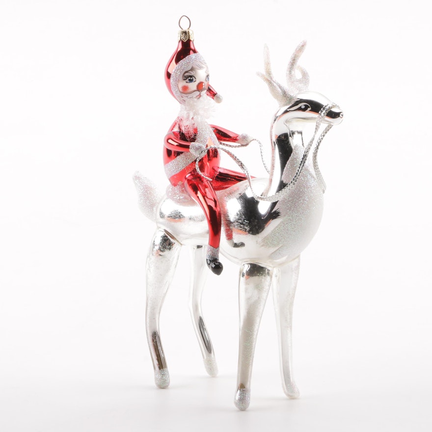 Christopher Radko Limited Edition “Sterling Rider” Blown Glass Ornament