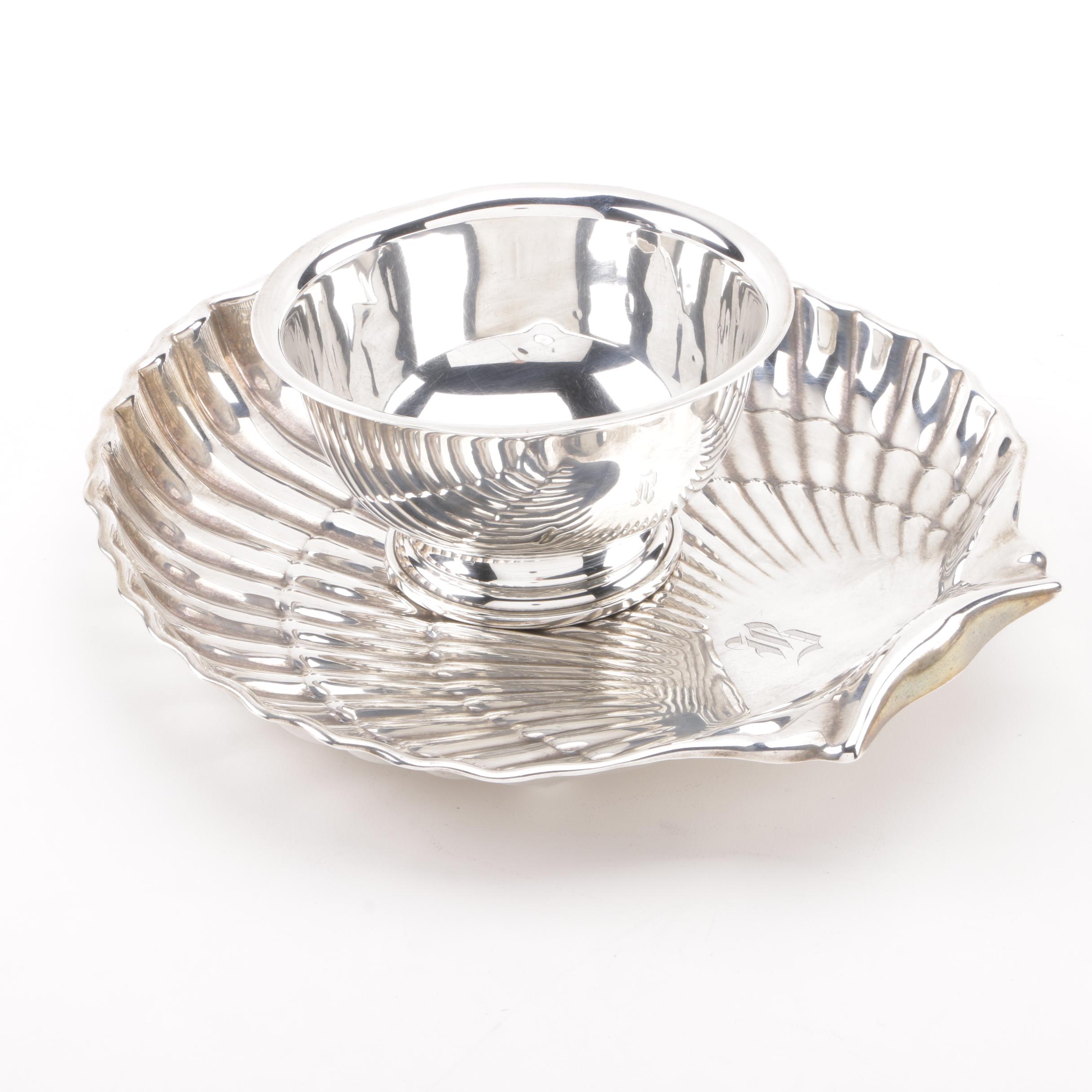 Gorham Sterling Shell Bon Bon Bowl with Baldwin & Miller Revere Bowl
