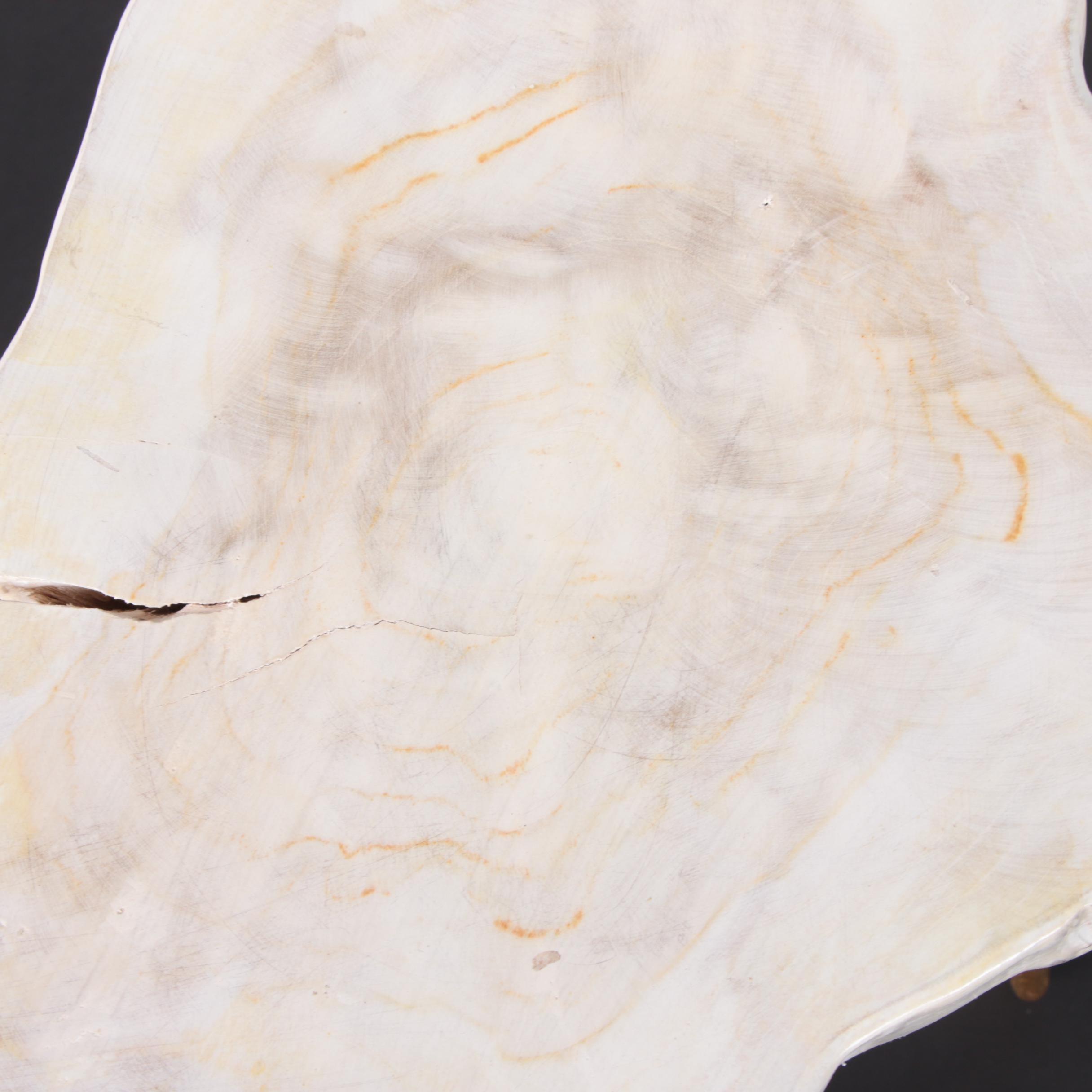 Contemporary Whitewashed Wood Slab "Satellite" Side Table