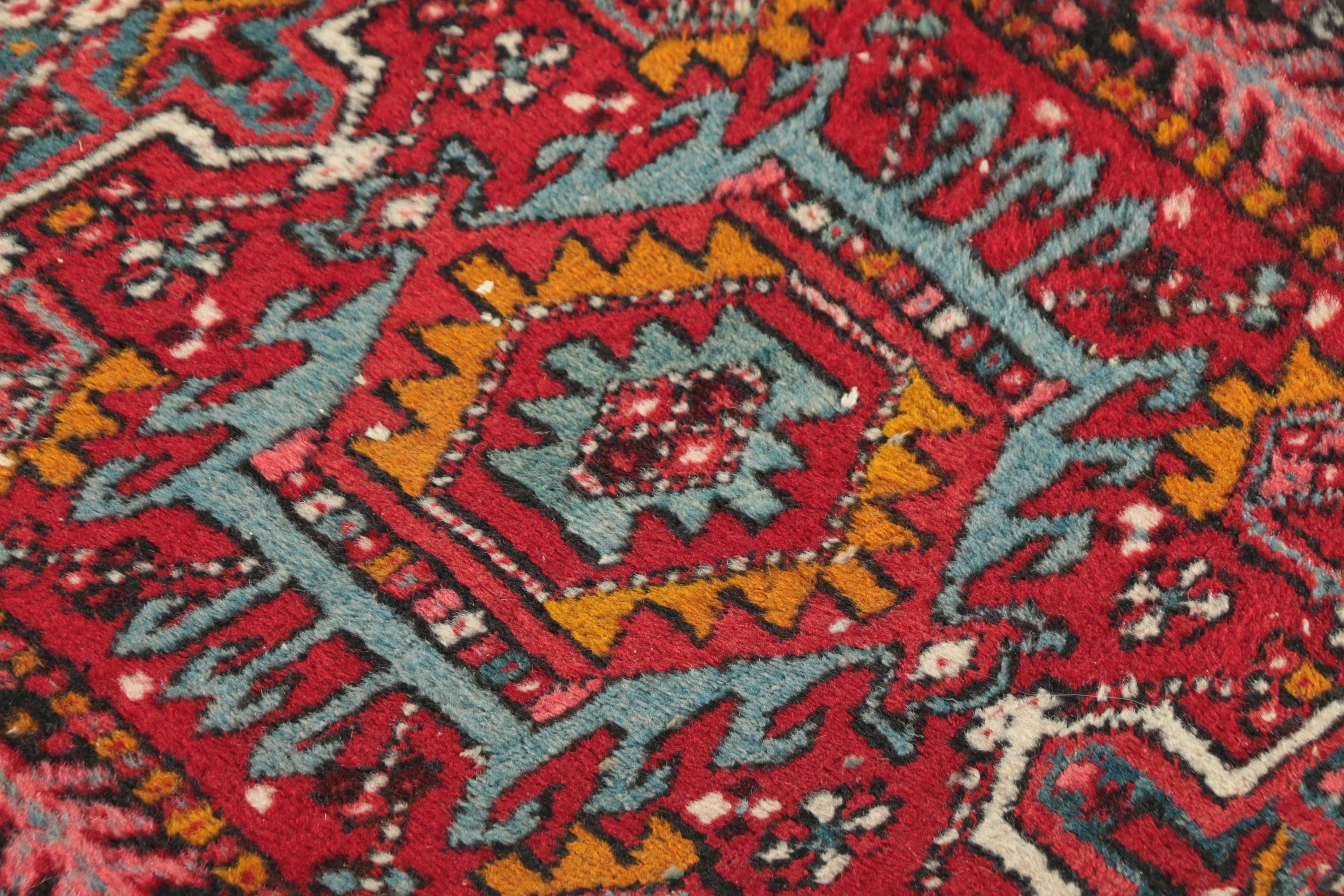 Hand-Knotted Persian Lamberan Heriz Wool Carpet Runner