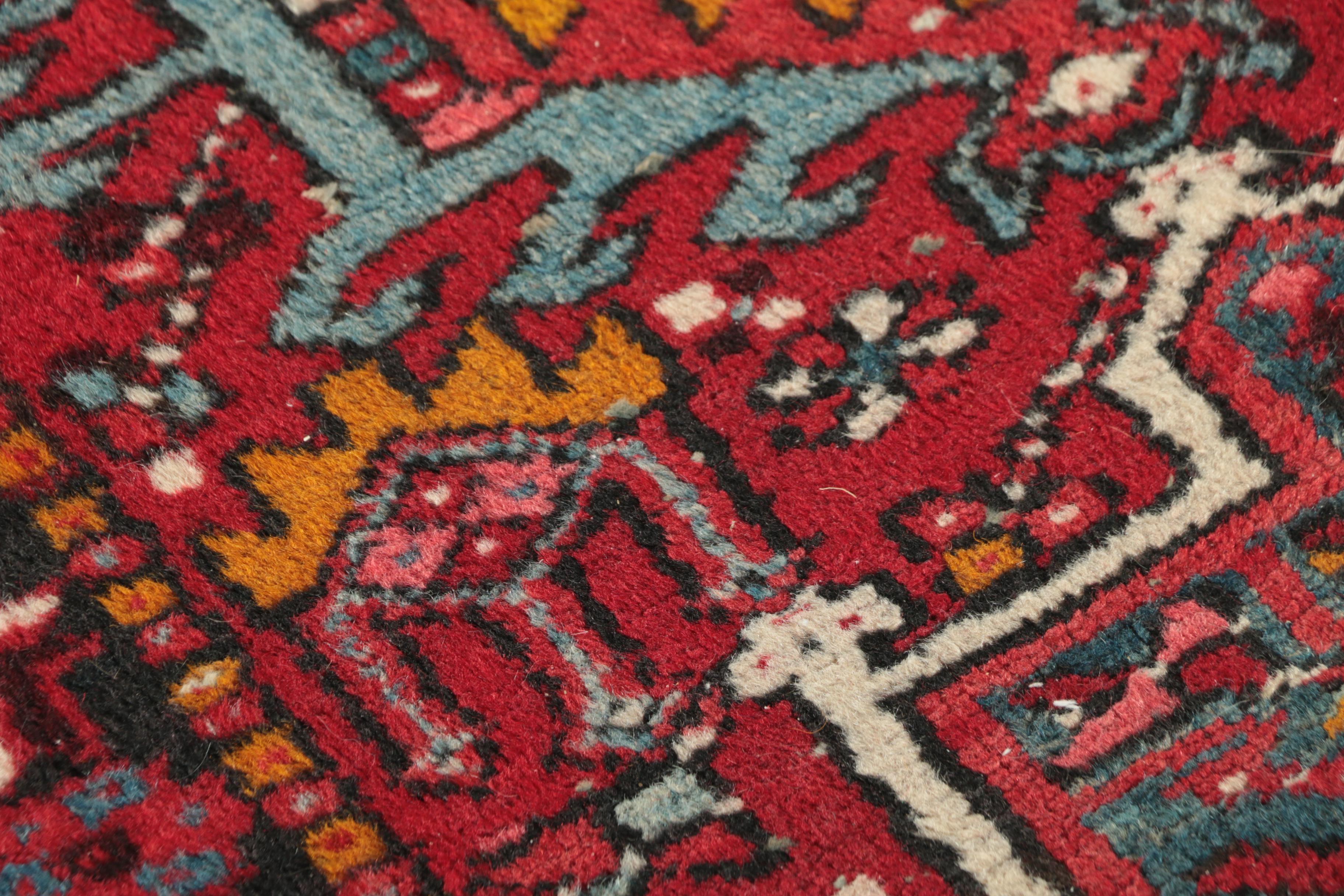 Hand-Knotted Persian Lamberan Heriz Wool Carpet Runner