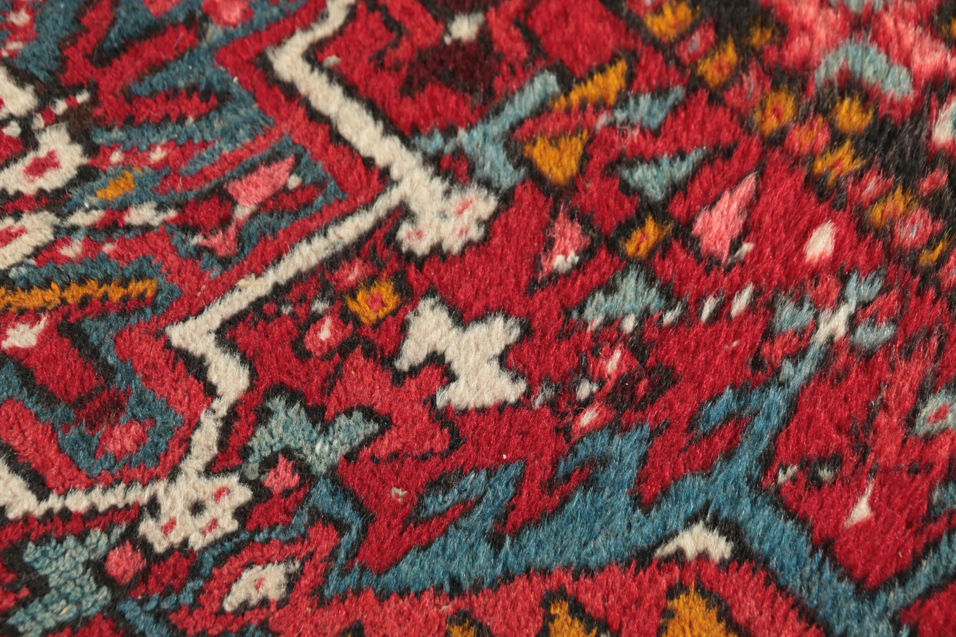 Hand-Knotted Persian Lamberan Heriz Wool Carpet Runner
