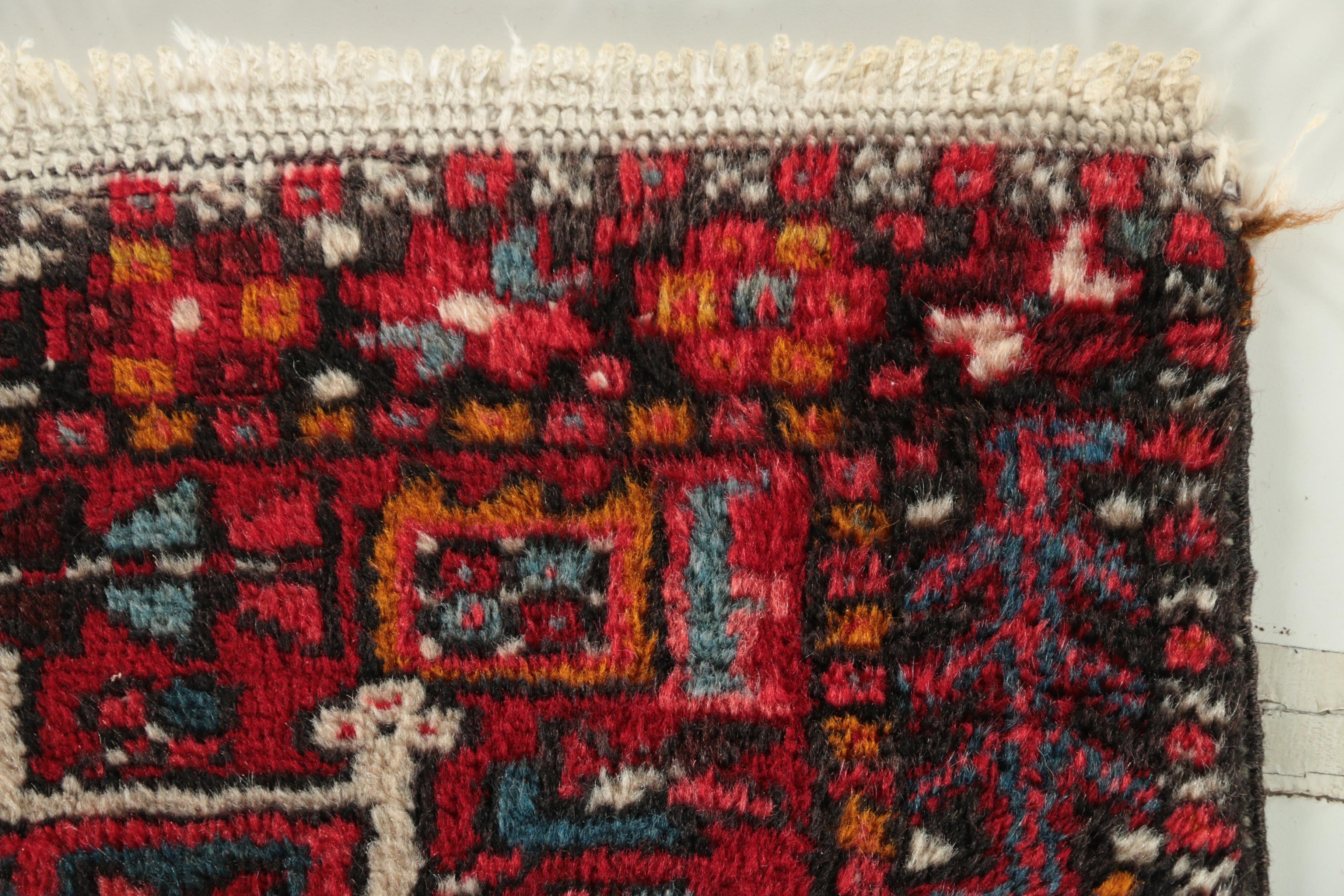 Hand-Knotted Persian Lamberan Heriz Wool Carpet Runner